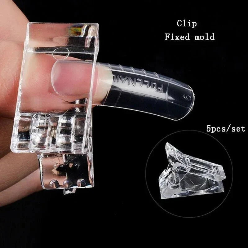 10-Piece Nail Tips Clip Set - Quick Poly Gel Extension Clamps