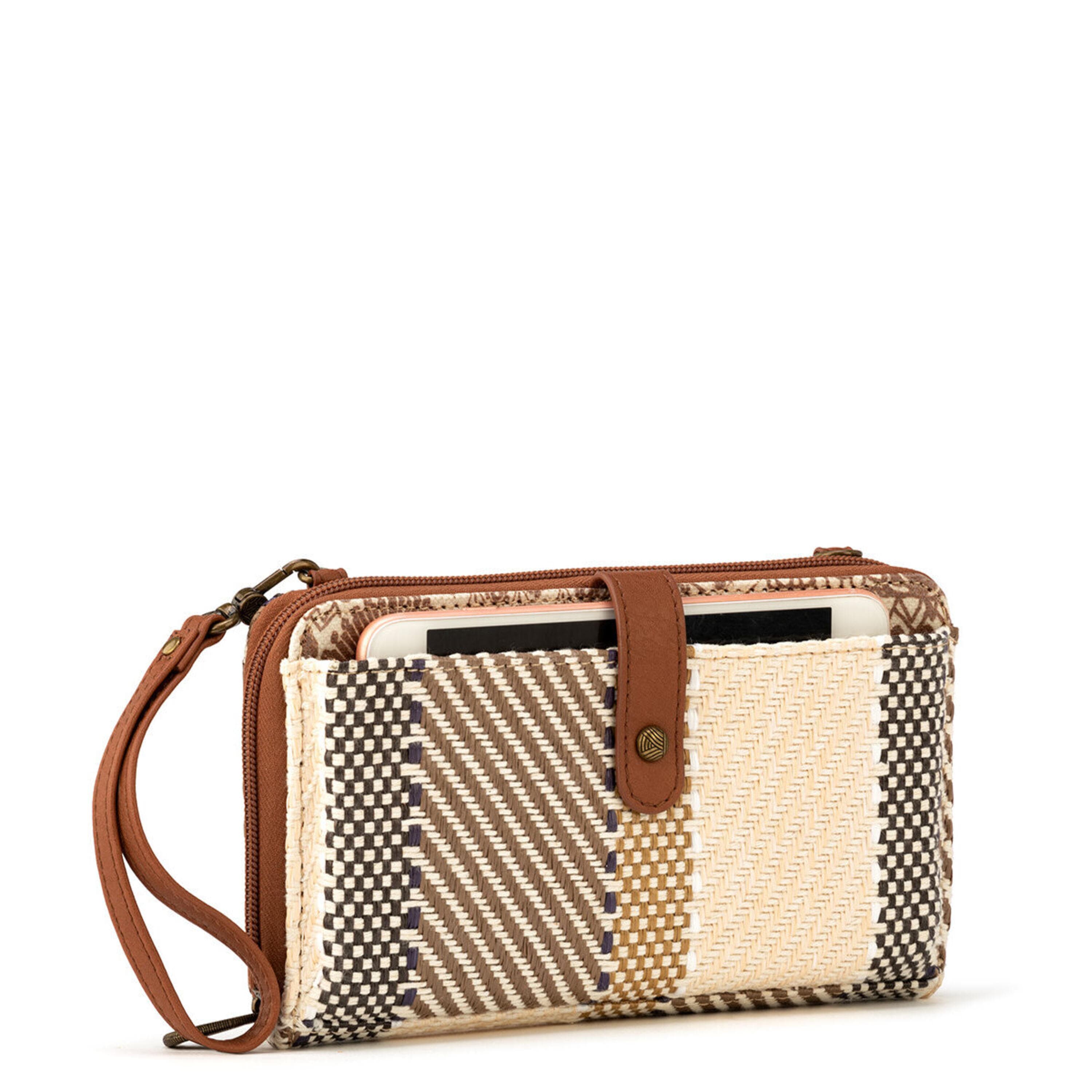 Cartera para smartphone - Paja - Tejido Batik World de Tabaco