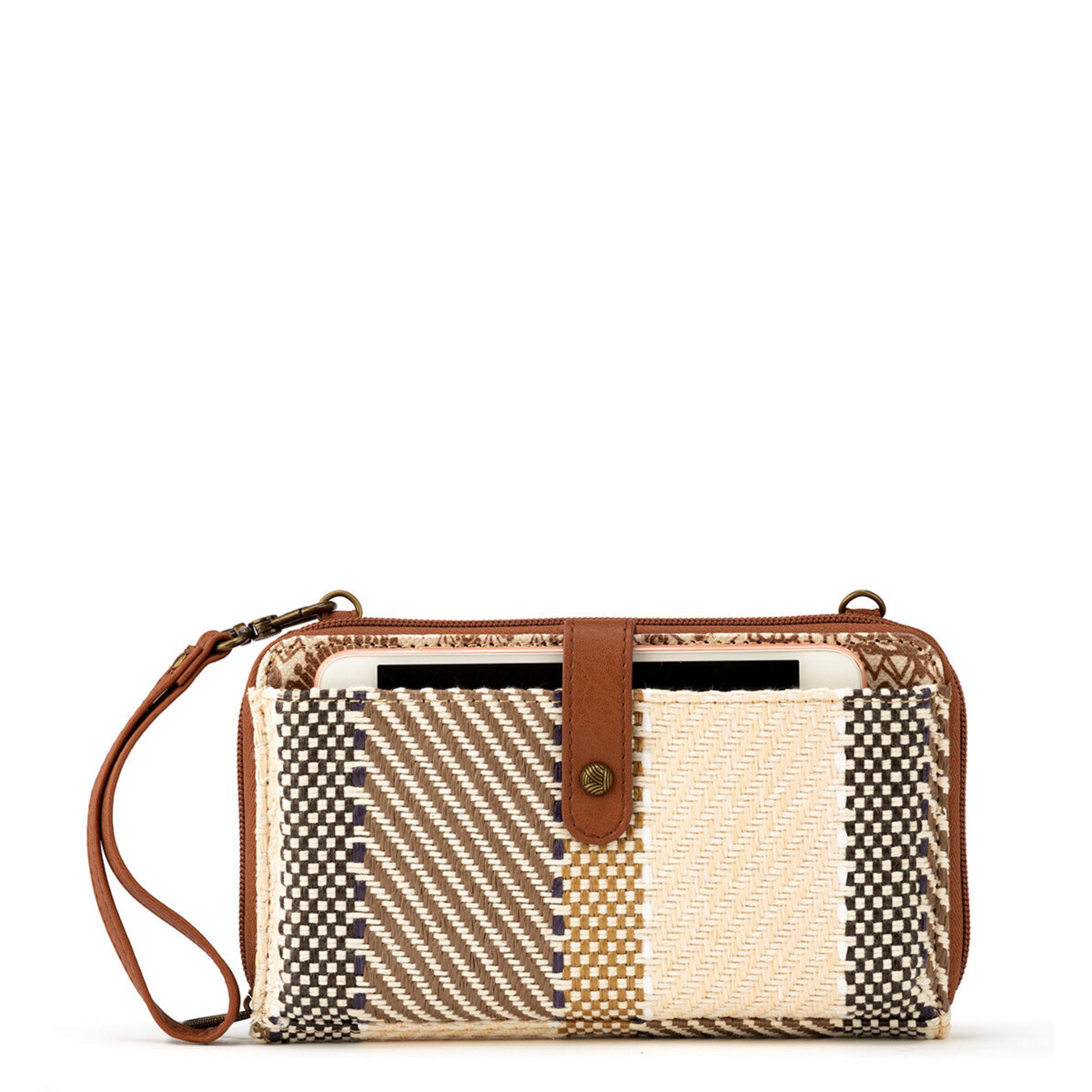 Cartera para smartphone - Paja - Tejido Batik World de Tabaco