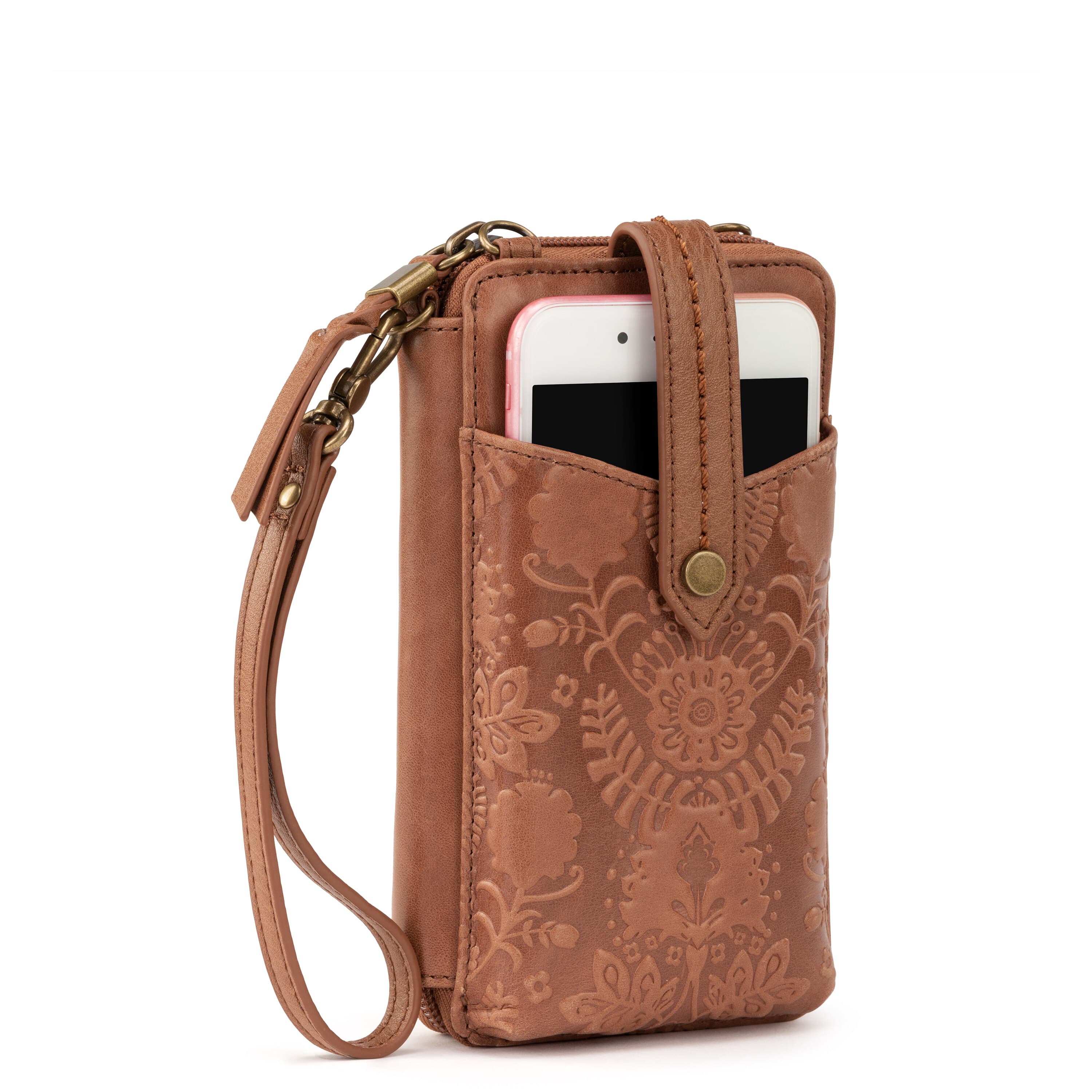 Cartera para smartphone Silverlake - Cuero - Estampado floral en tabaco