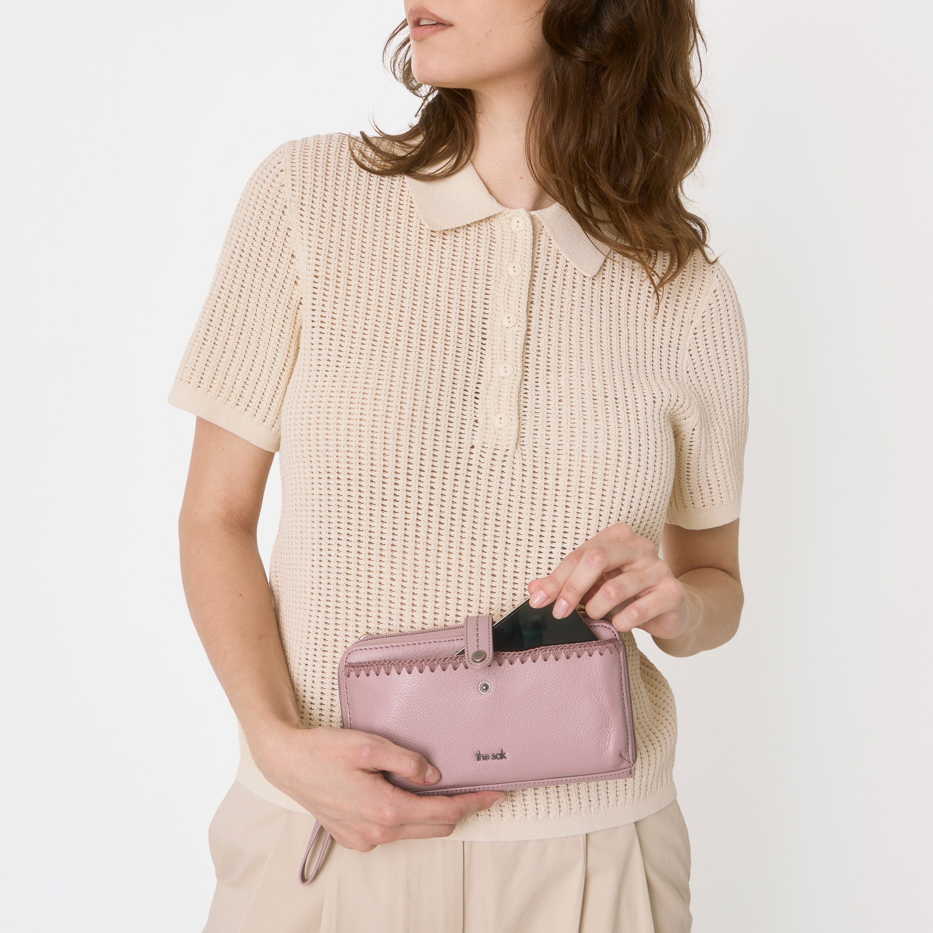 Cartera para smartphone Iris - Cuero - Palisandro