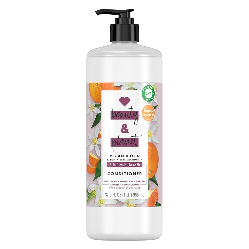 Acondicionador vegano de keratina y mandarina Sunkissed de Beauty & Planet, 947 ml (32.3 oz líq.) - Nuevo