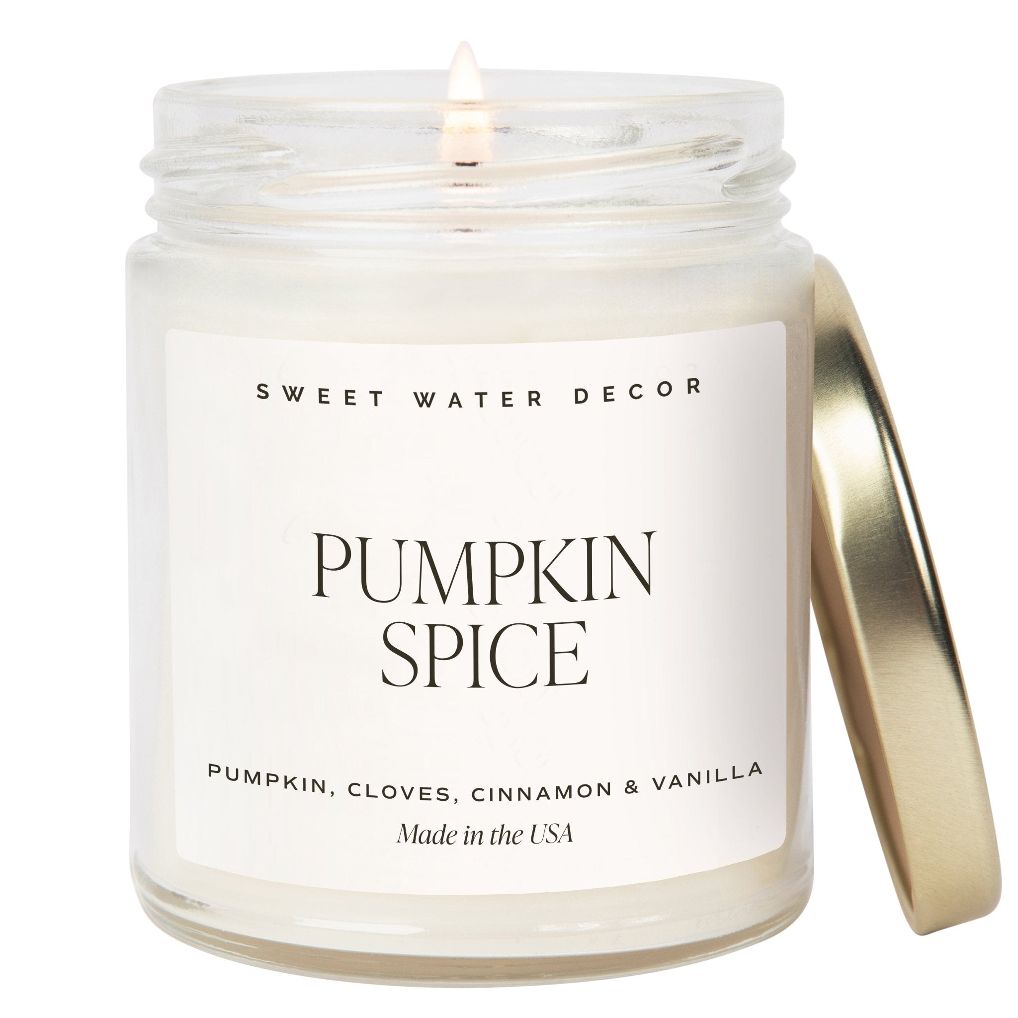 Vela de soja con sabor a calabaza y especias | Frasco transparente de 250 g