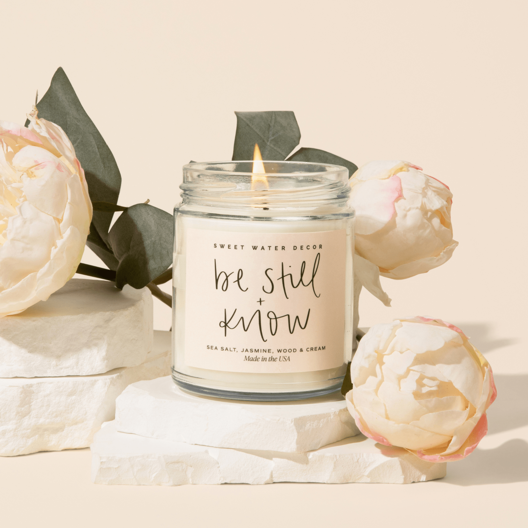 Be Still and Know Soy Candle - Clear Jar - 9 oz