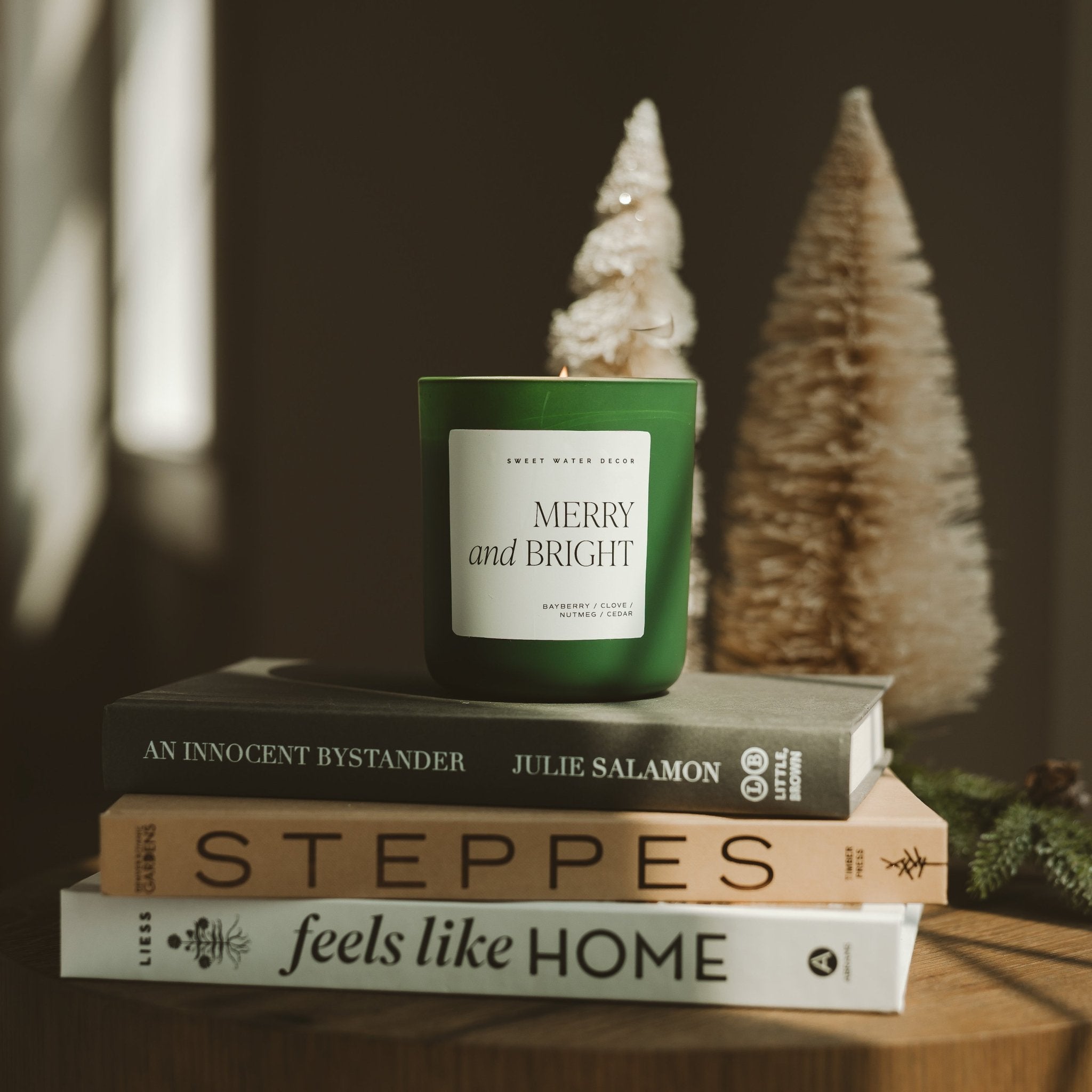 Vela de soja alegre y brillante - Tarro verde mate - 15 oz