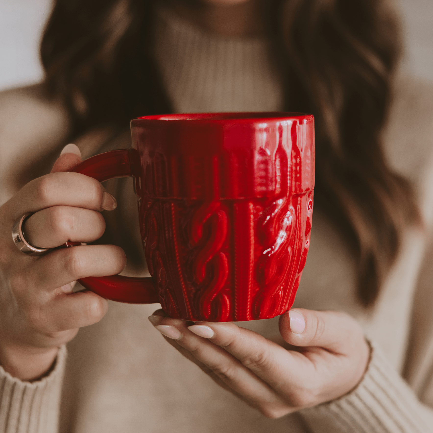 Red Sweater 18oz. Figurine Coffee Mug