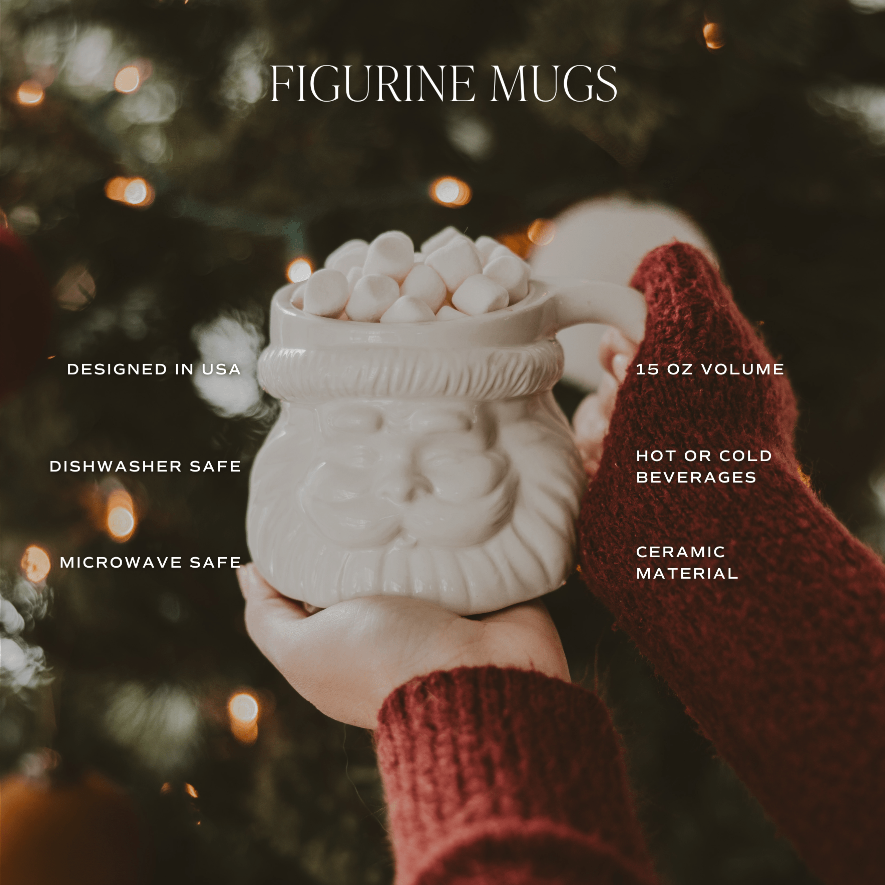 Taza de café con figura de Papá Noel de 433 ml