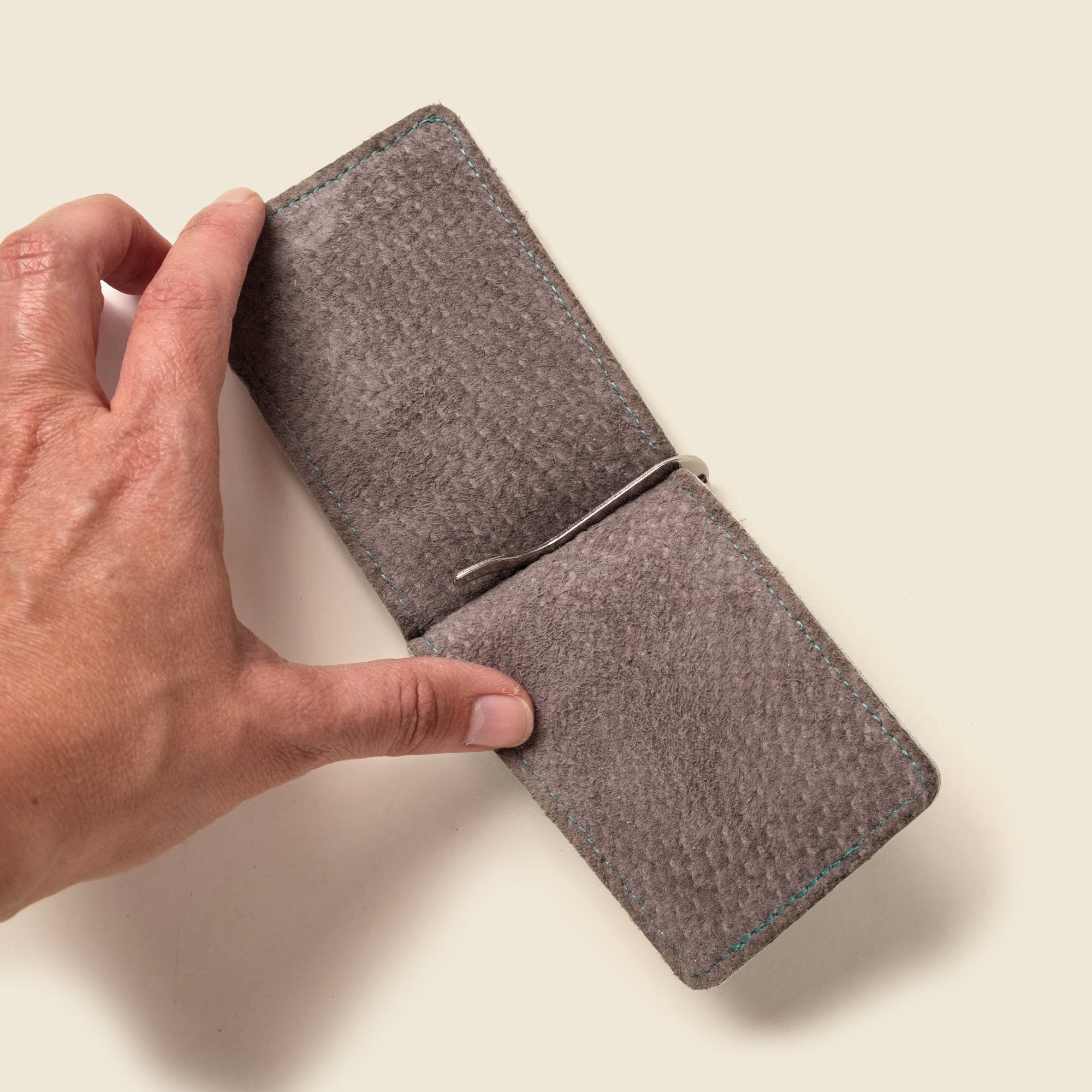 Billetera con clip para billetes - Verde azulado