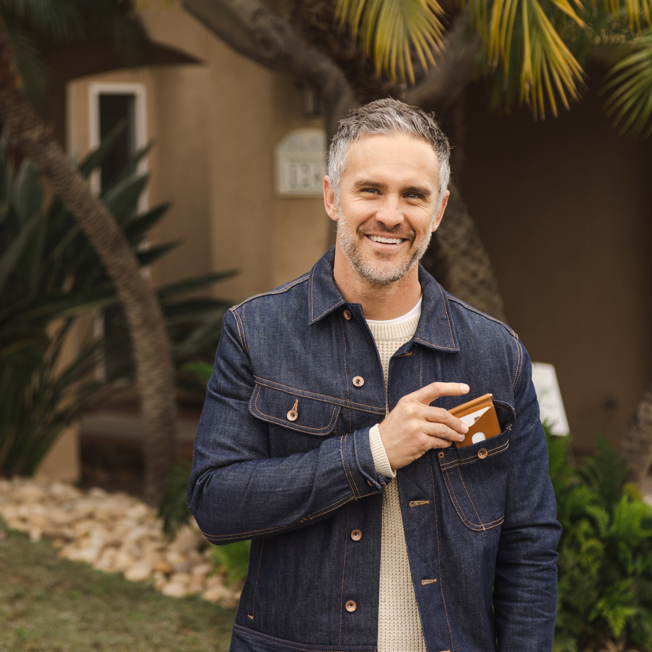 Billetera con clip para billetes - Natural