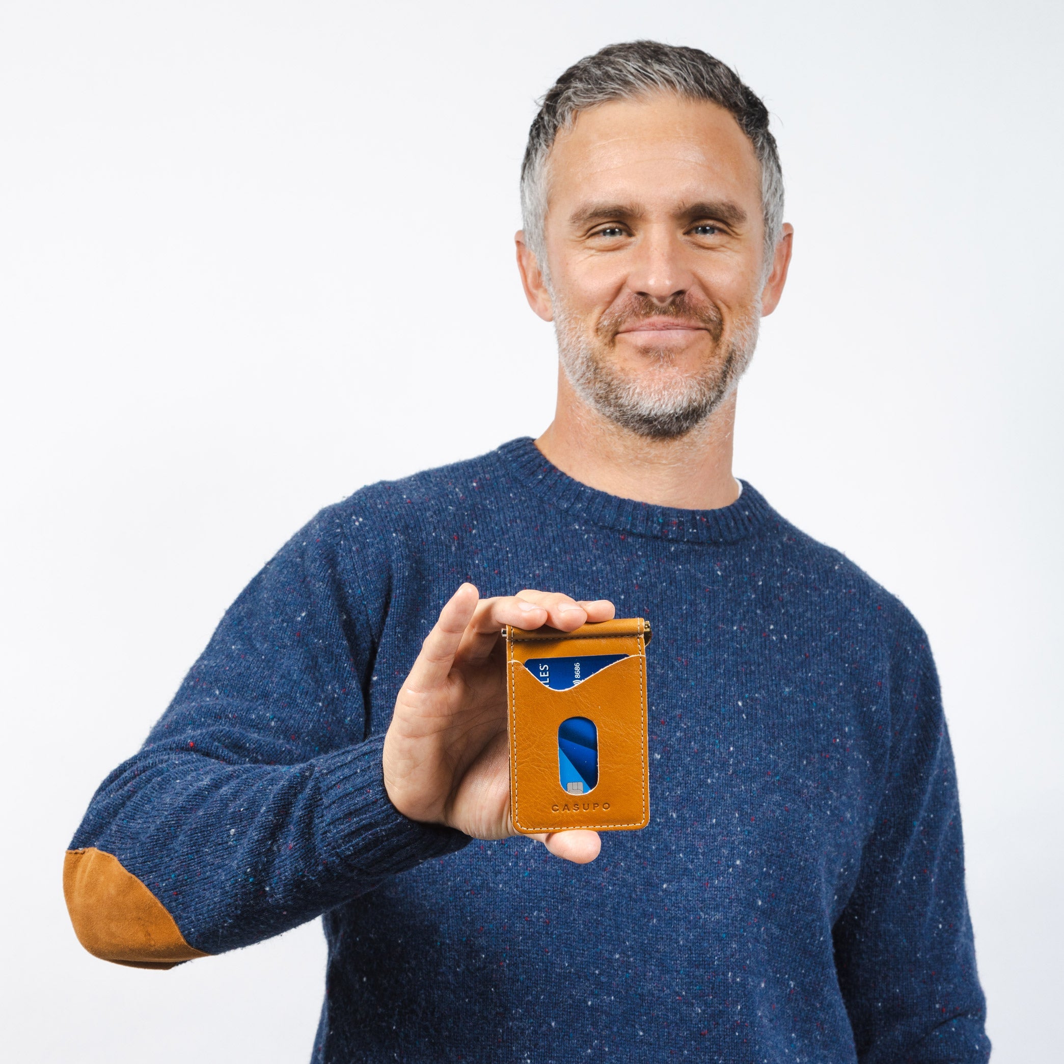 Billetera con clip para billetes - Natural