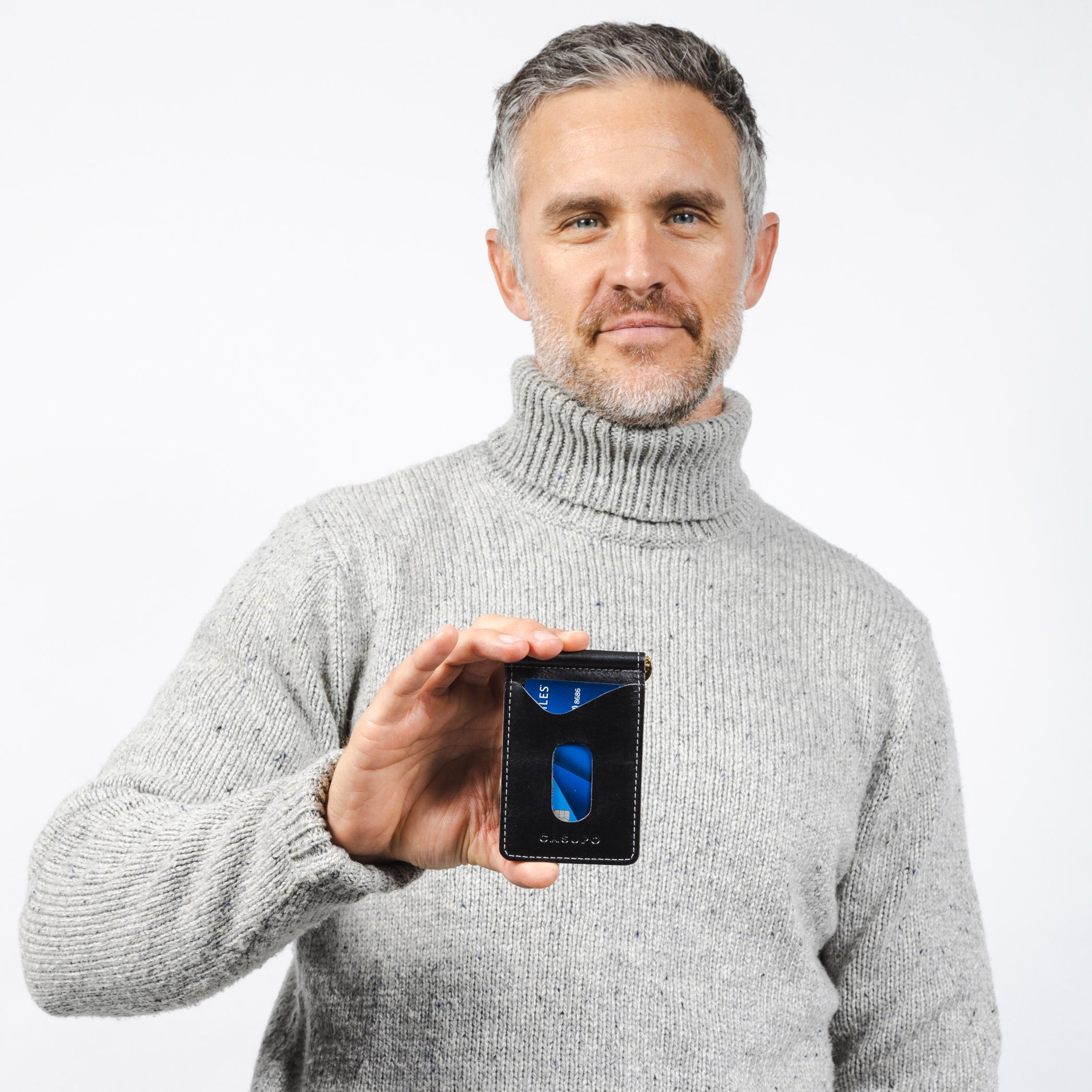 Billetera con clip para billetes - Negra