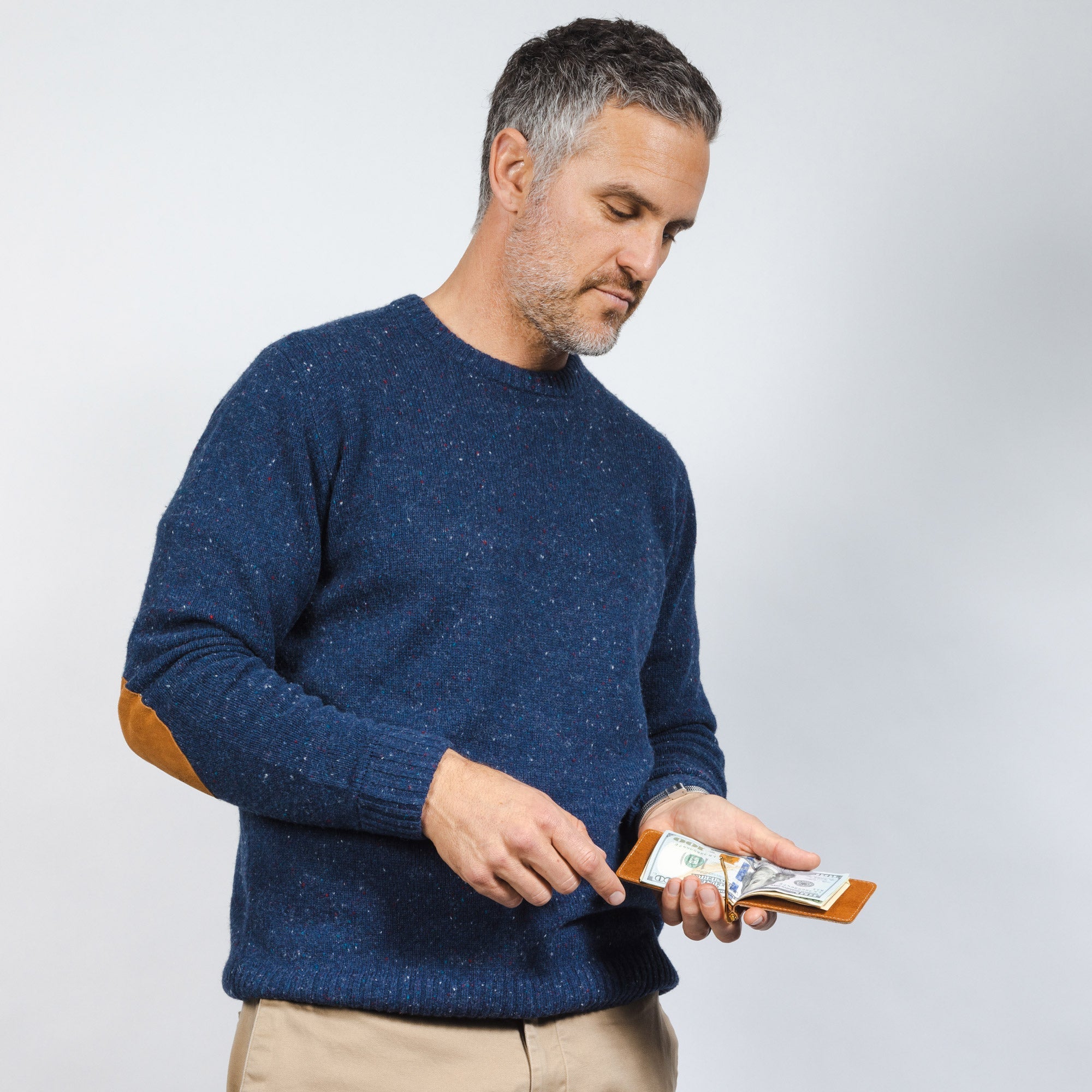 Billetera con clip para billetes - Natural