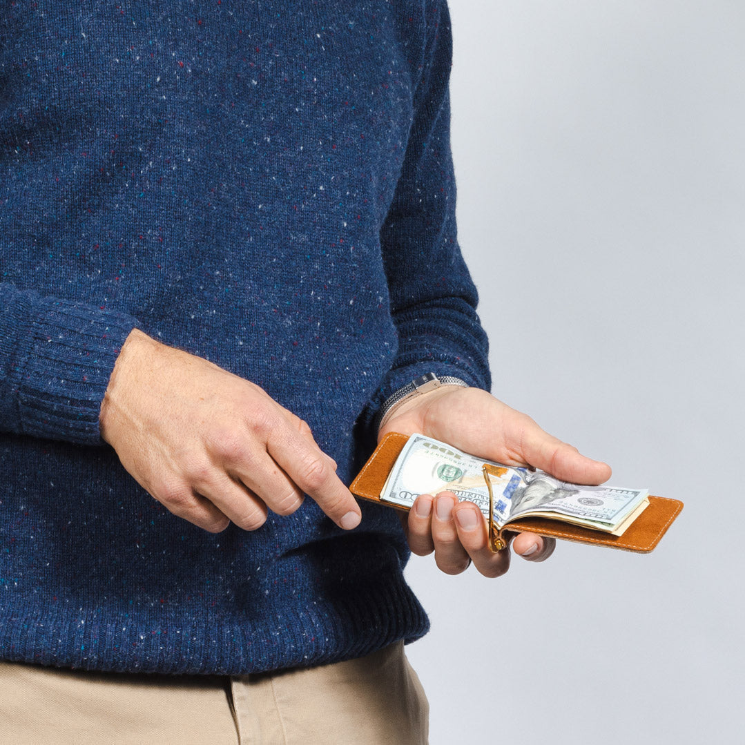 Billetera con clip para billetes - Natural