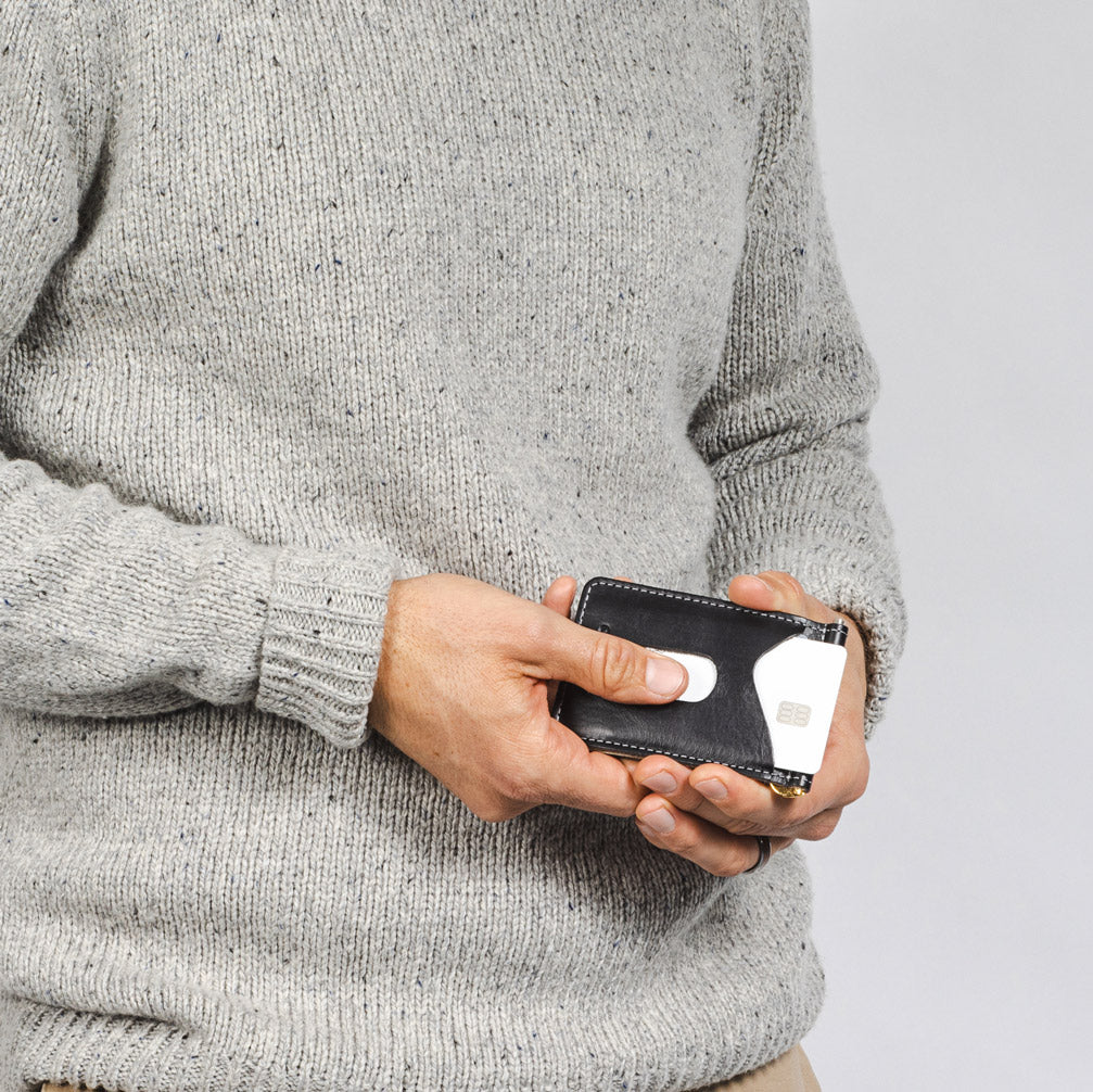 Billetera con clip para billetes - Negra