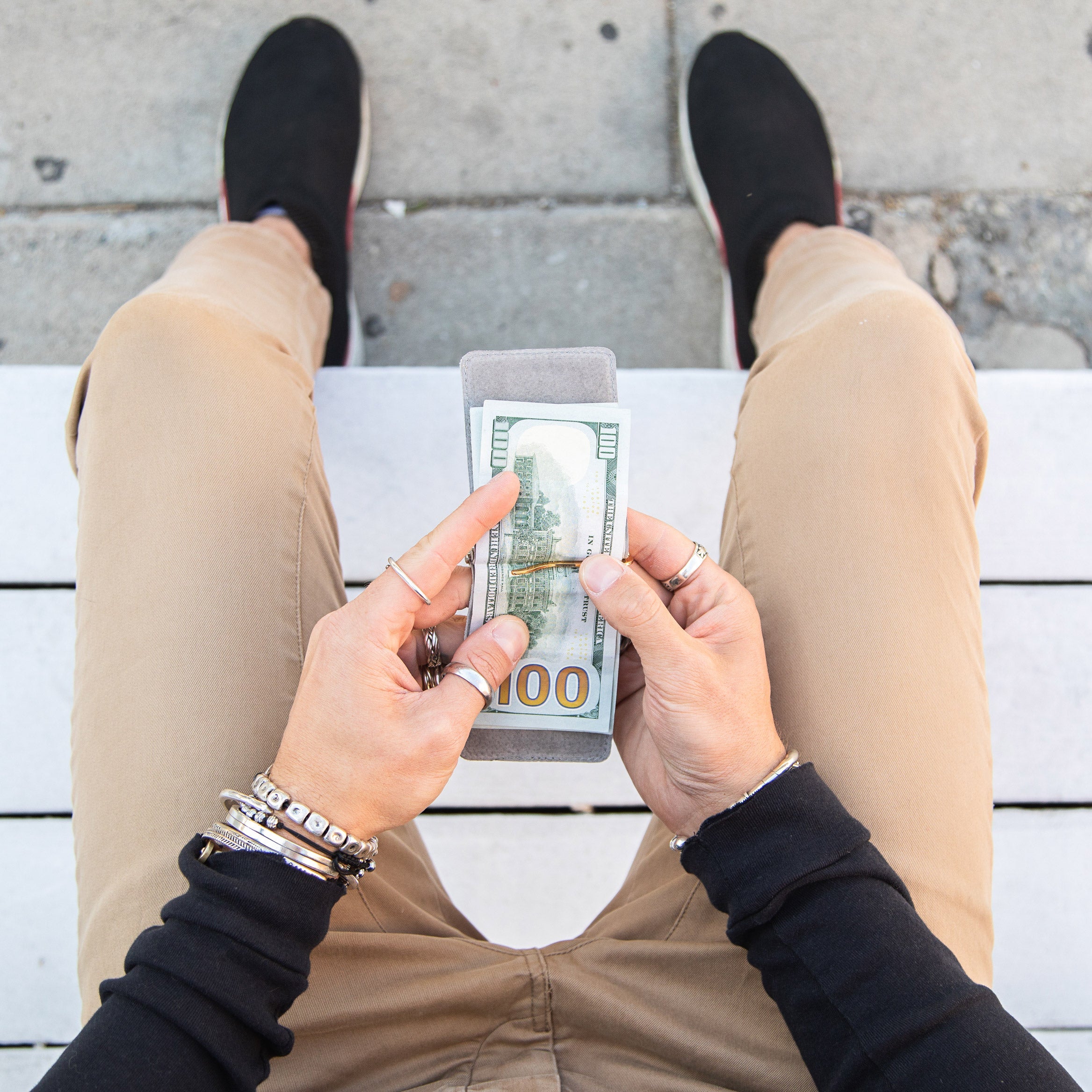 Billetera con clip para billetes - Gris tormenta