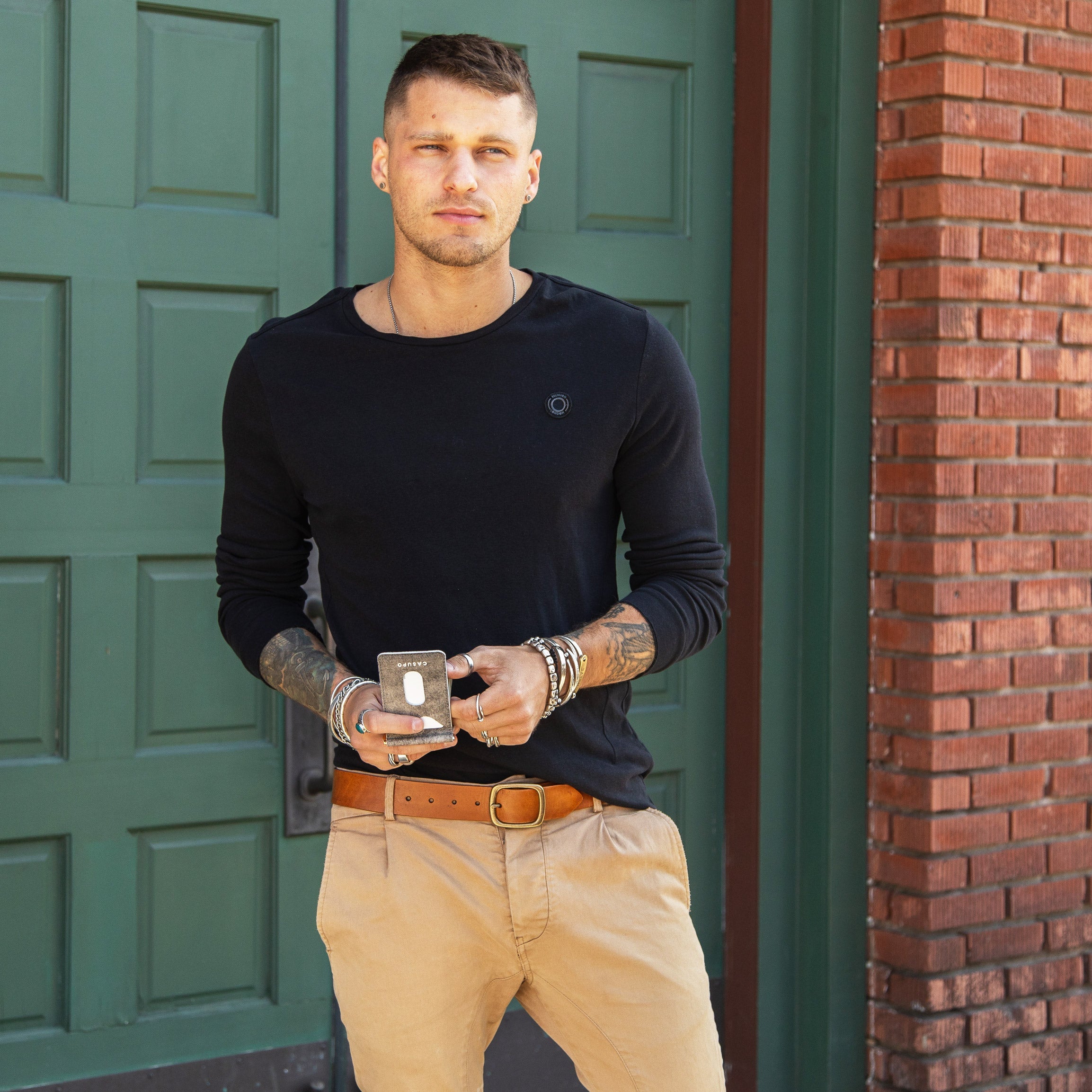 Billetera con clip para billetes - Gris tormenta