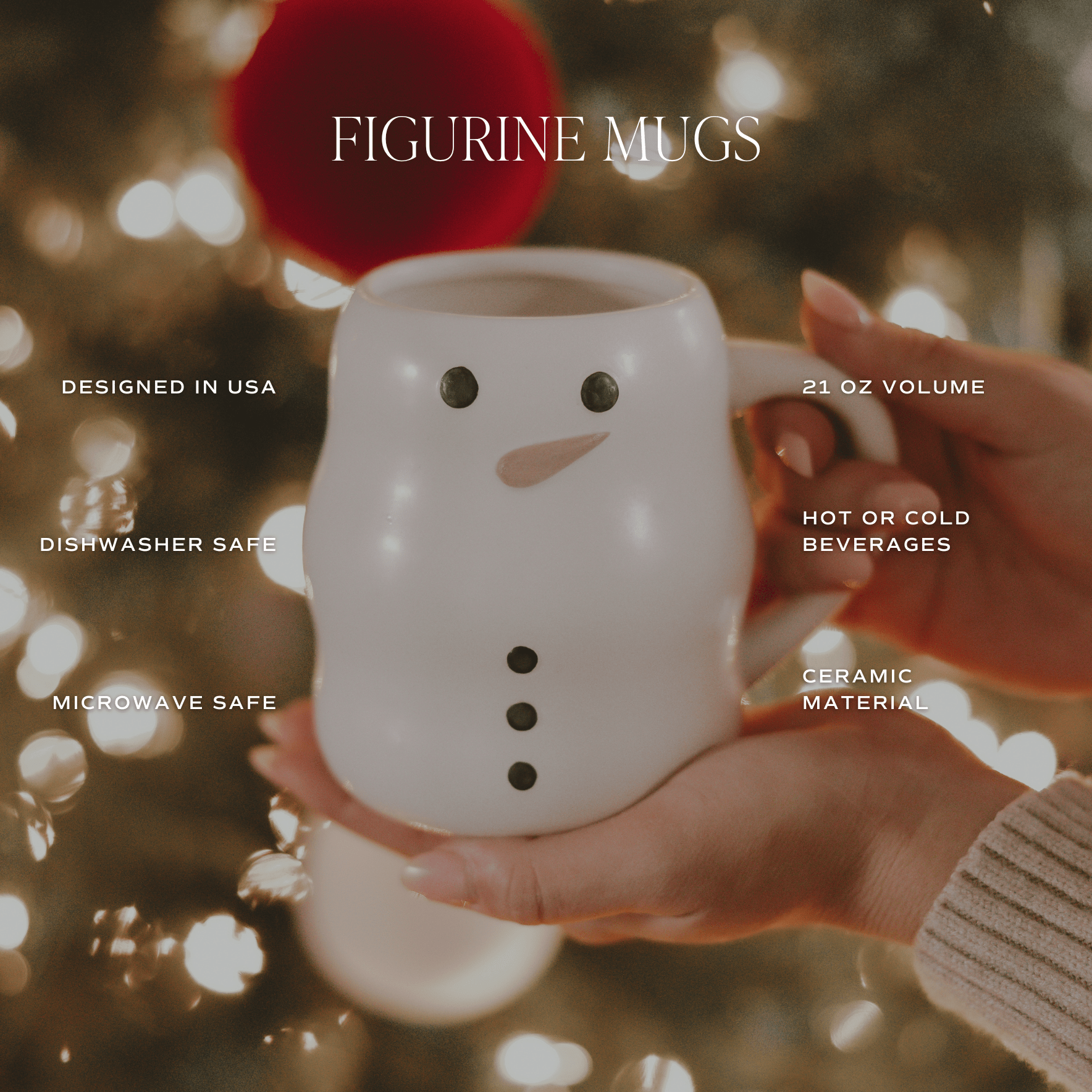 Snowman 21oz. Figurine Coffee Mug