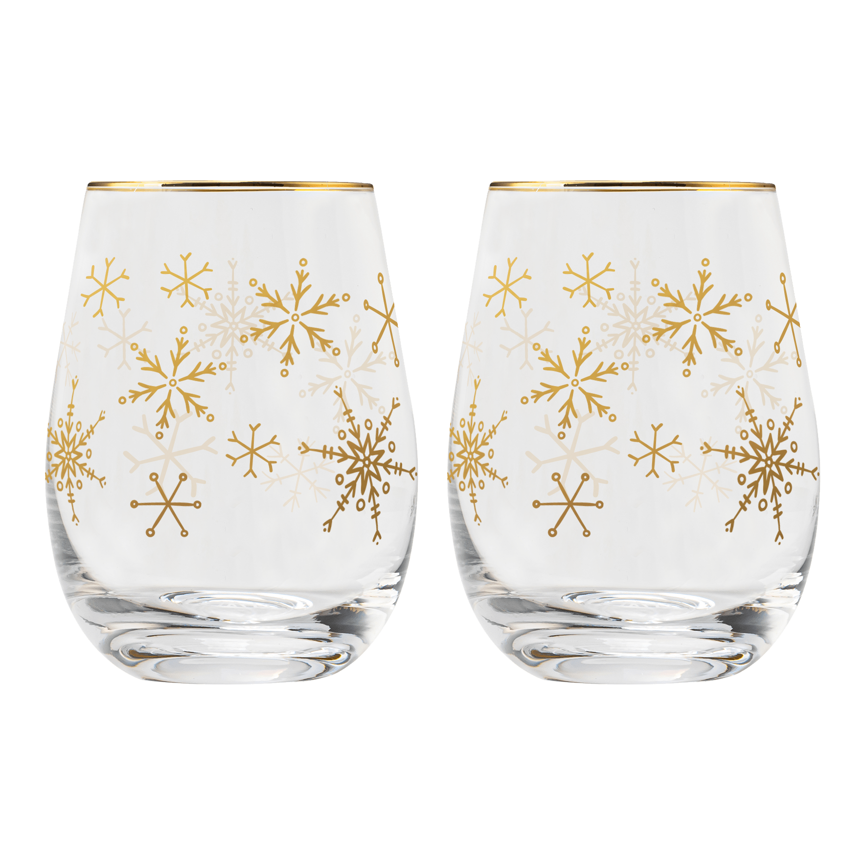 Snowflakes Stemless Wine Glass - Boxed Set of 2