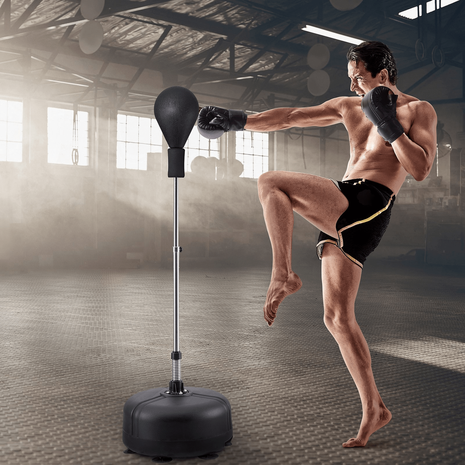 Adjustable Reflex Punching Bag with Gloves & Stand - VEVOR