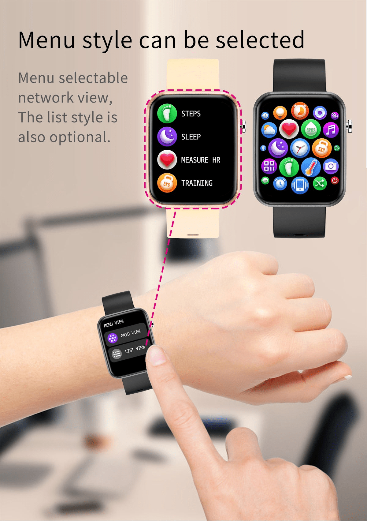 Advanced Smartwatch with Three Interchangeable Bands – Wellness & Activity Tracker