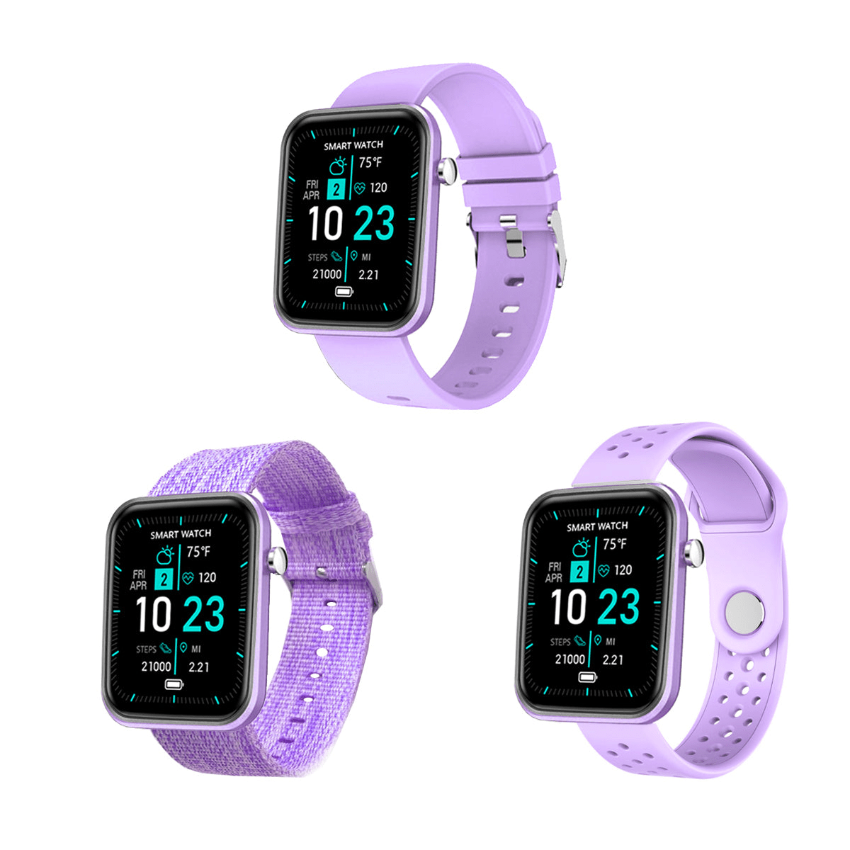 Advanced Smartwatch with Three Interchangeable Bands – Wellness & Activity Tracker