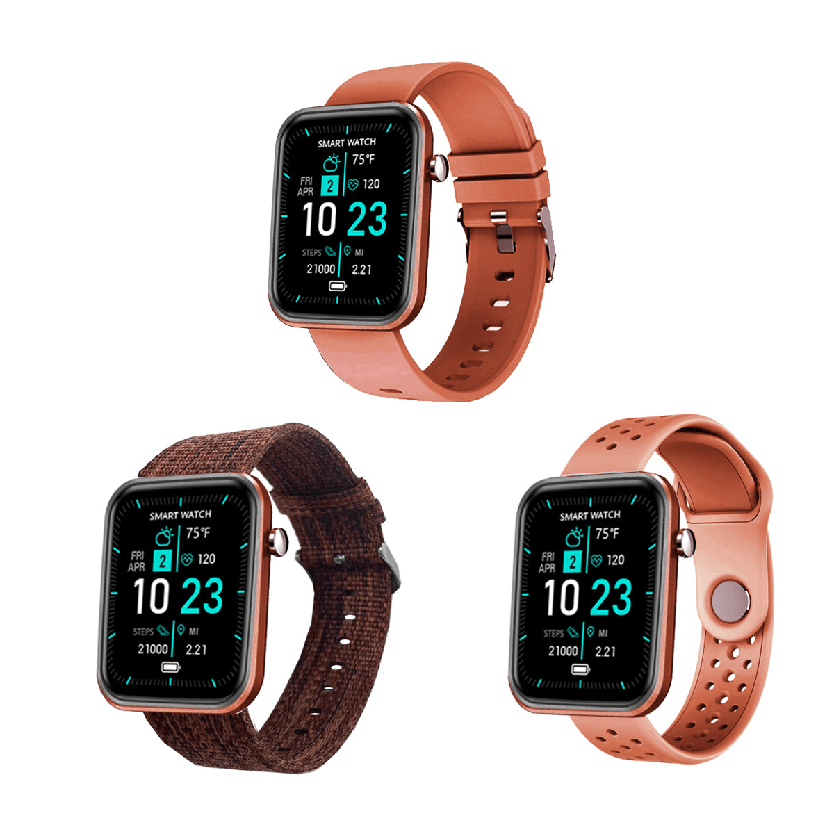 Advanced Smartwatch with Three Interchangeable Bands – Wellness & Activity Tracker