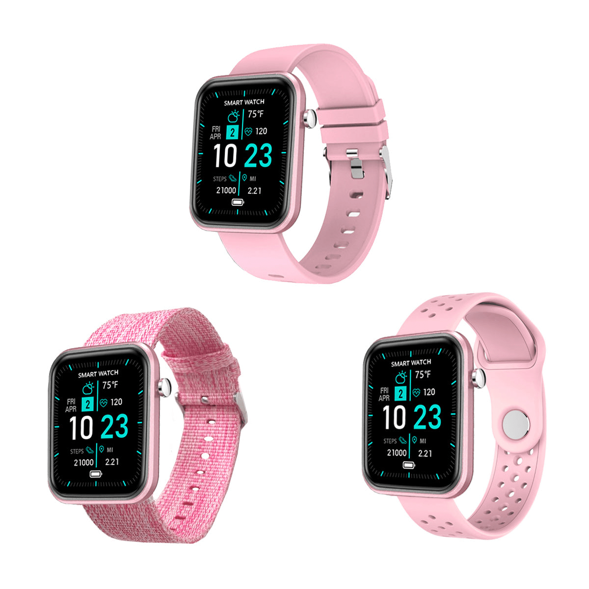 Advanced Smartwatch with Three Interchangeable Bands – Wellness & Activity Tracker