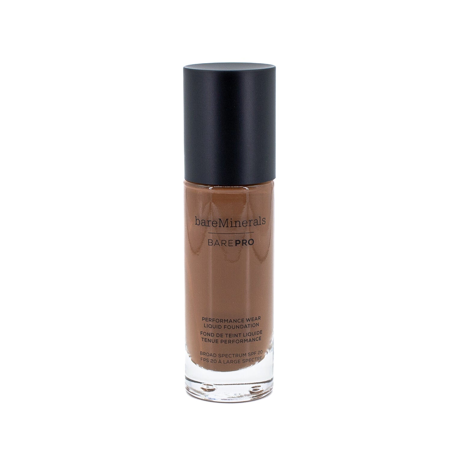Base de maquillaje líquida BareMinerals BAREPRO Performance, color cacao 30, 1 oz - Caja Imperfect