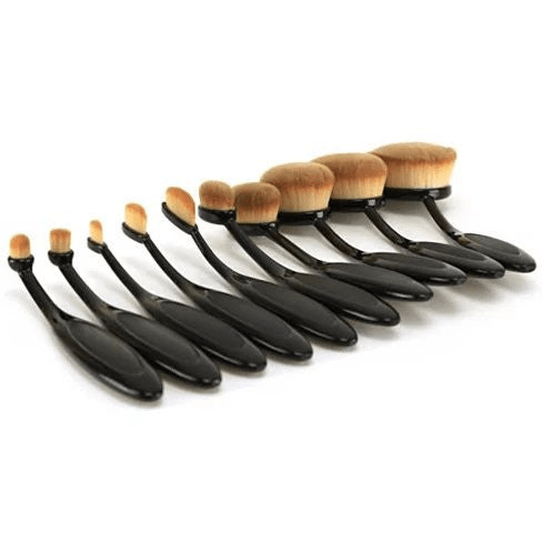 Beauty Experts Set of 10 Oval Beauty Brushes – Elevate Your Makeup Routine