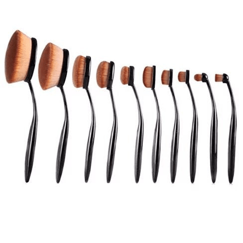 Beauty Experts Set of 10 Oval Beauty Brushes – Elevate Your Makeup Routine