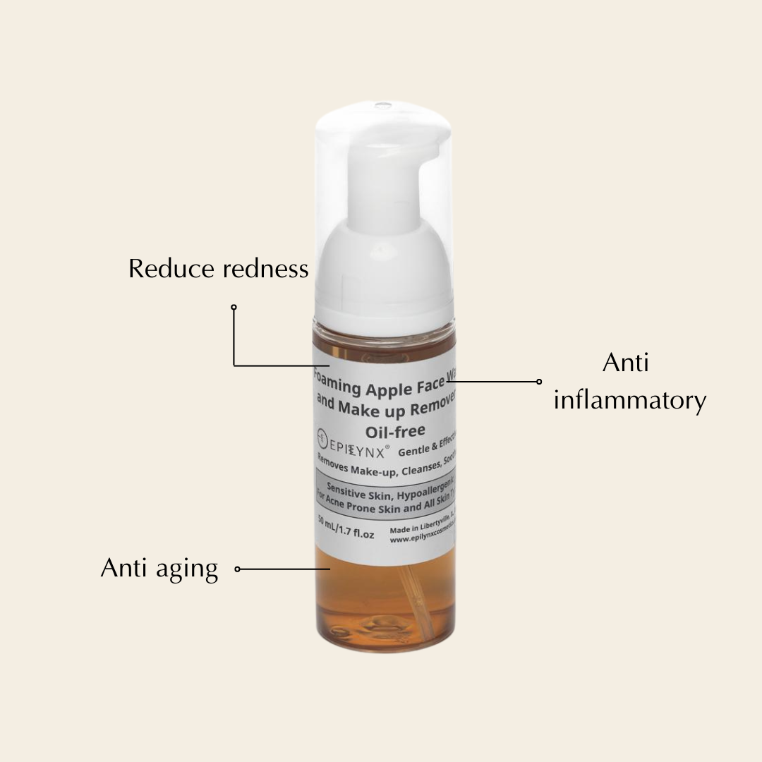 Gentle, Oil-Free Foaming Apple Cleanser for Sensitive & Acne-Prone Skin | Vegan, allergen-friendly, sulfate & paraben free | Purifying, hydrating face wash for all skin types