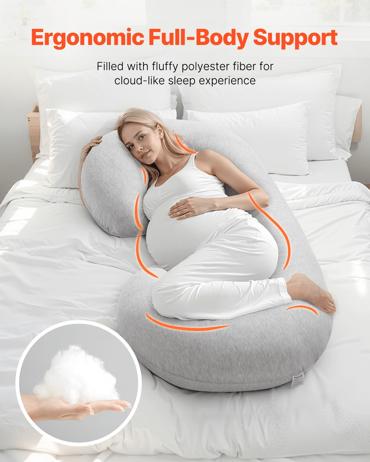 C Shaped Pregnancy Pillow — Full Body Maternity Support