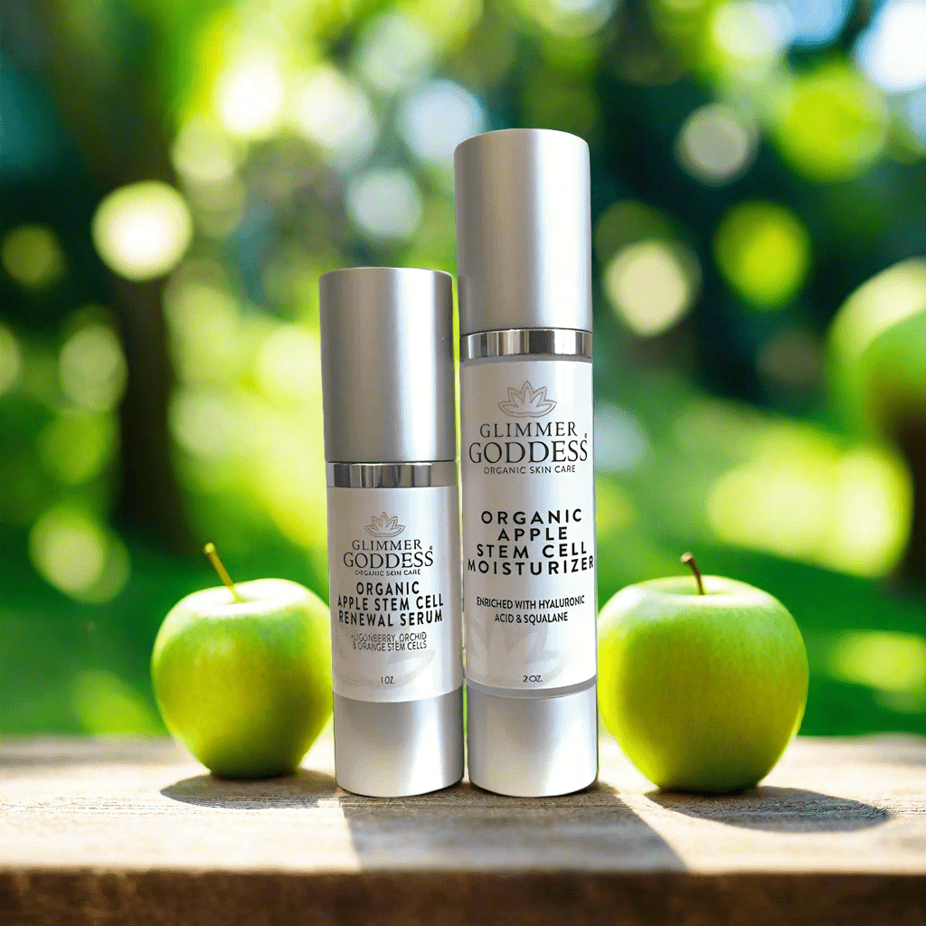 Glimmer Goddess Organic Apple Stem Cell Anti-Aging Duo | Hydrating Serum & Moisturizer for Firm, Radiant Skin