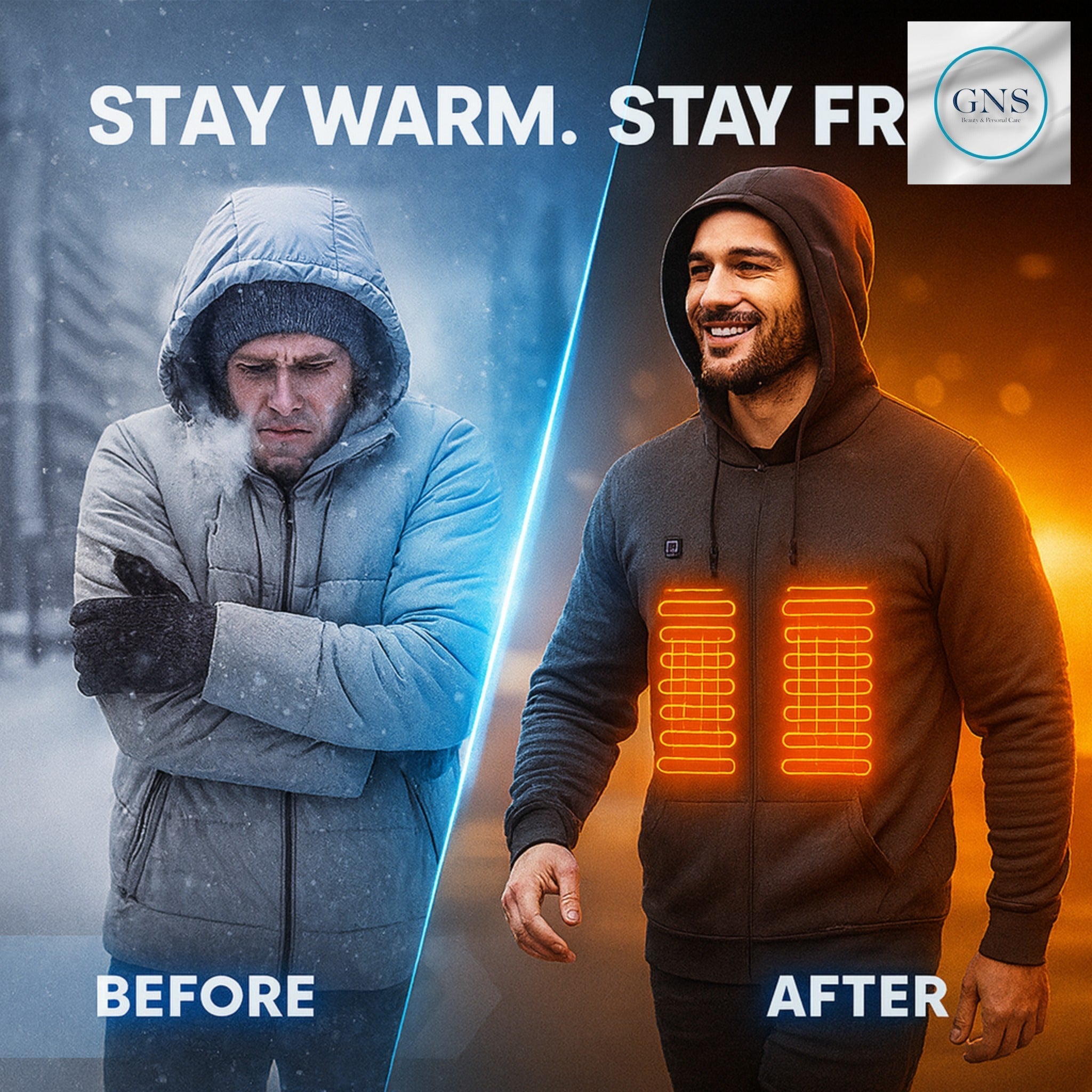 Heated Jacket for Winter with USB Power and Adjustable Heat