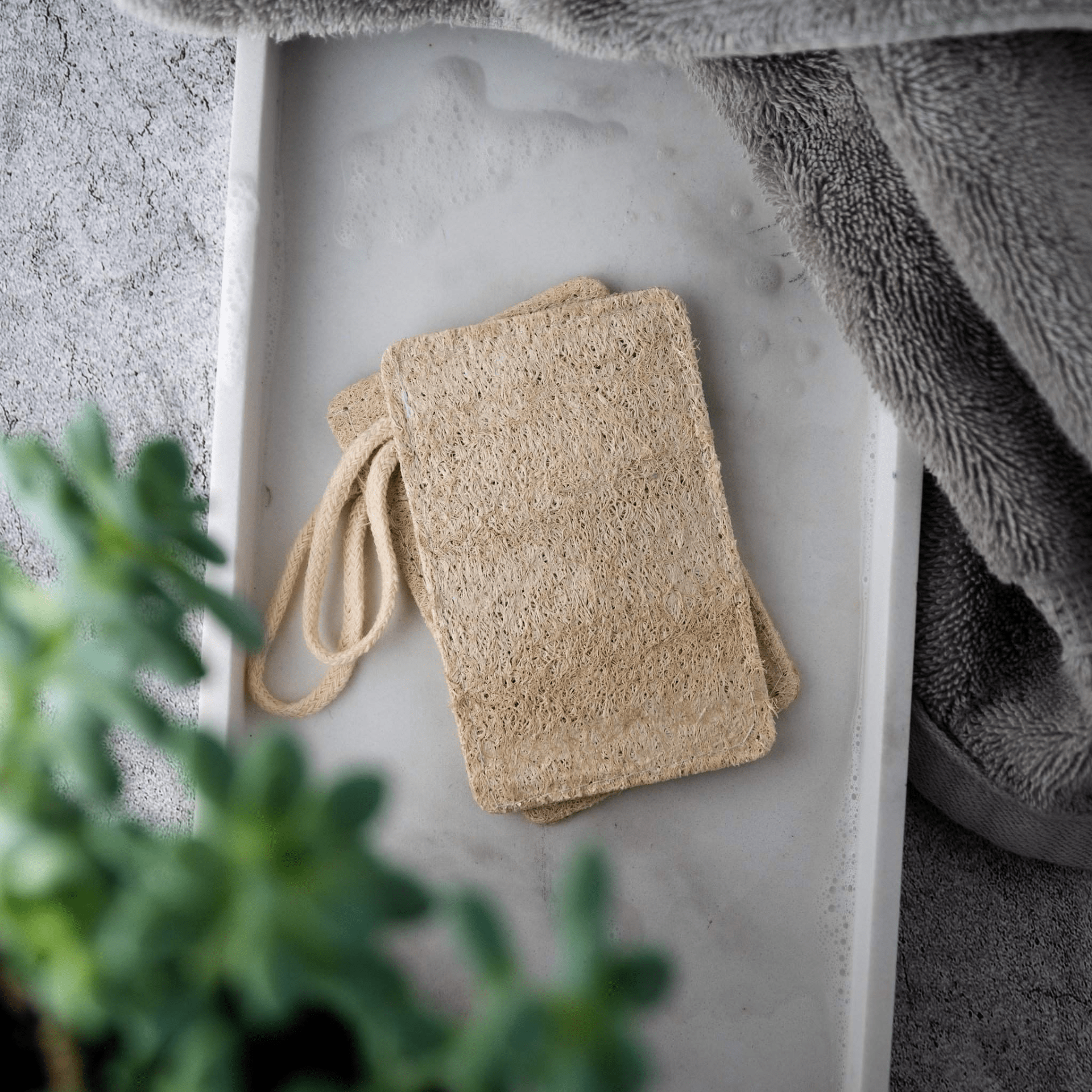 Natural Loofah Pads 2-Pack | Plant-Based Exfoliating Duo