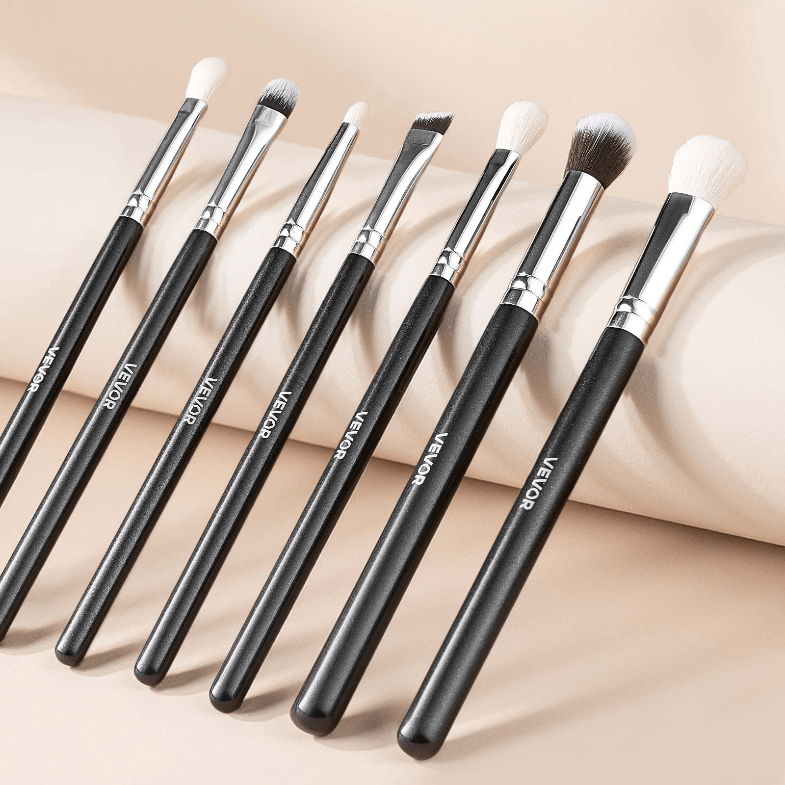 VEVOR Vegan Makeup Brush Set, 15-Piece Synthetic Kit