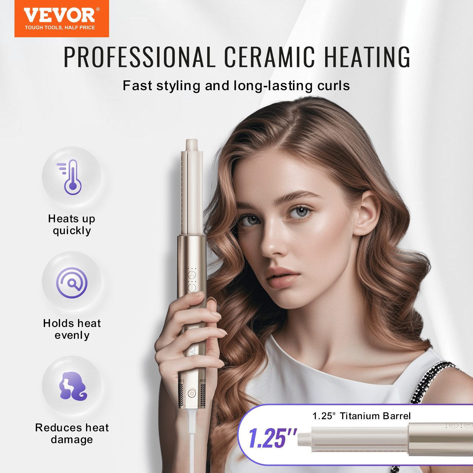 VEVOR 8-in-1 Curling Iron Set with Ceramic Multi-Styler