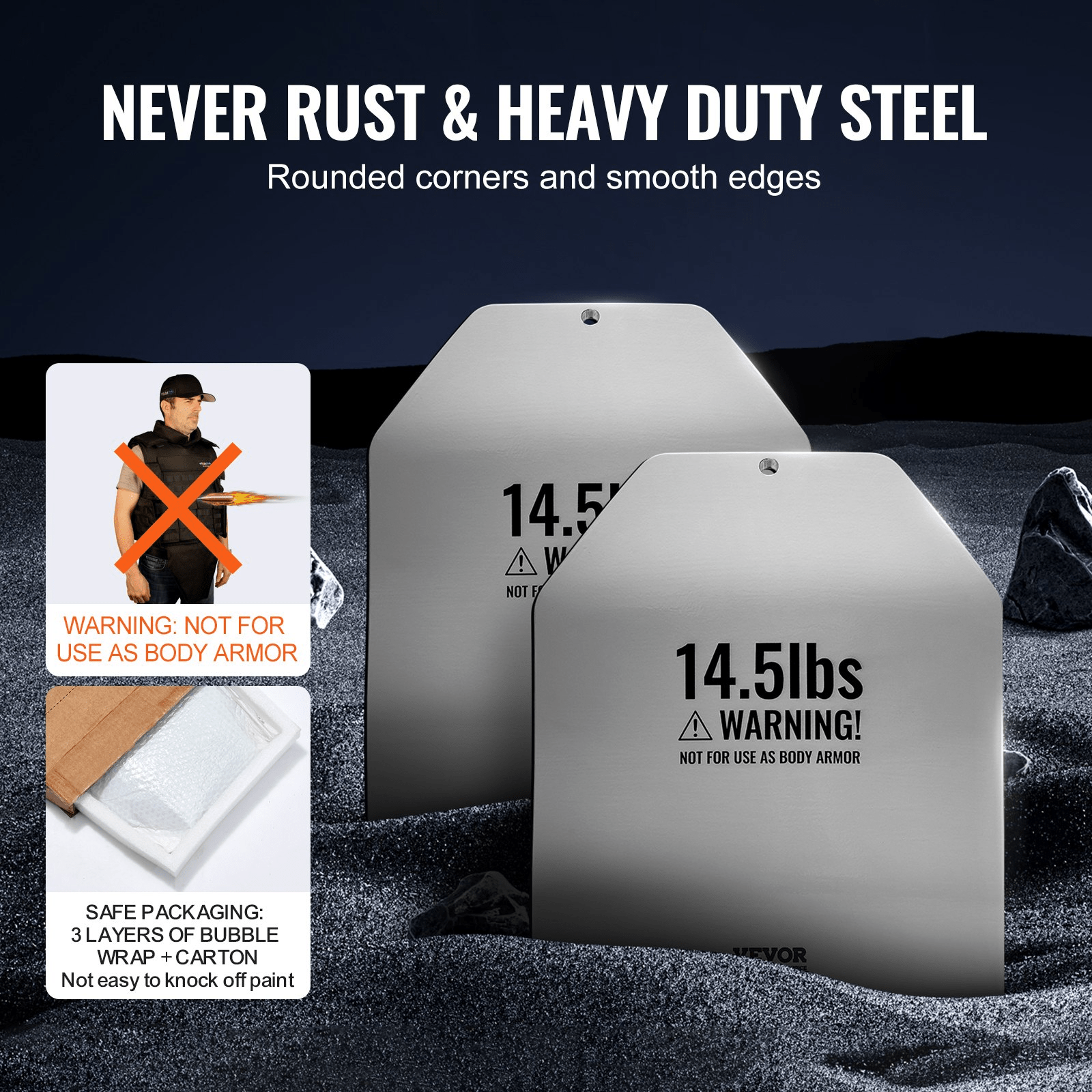 VEVOR Curved Weight Vest Plates - 2x 14.5 LB Plates for Strength Training