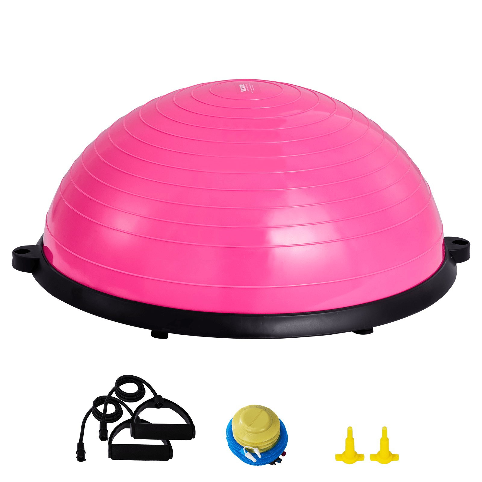 VEVOR Balance Trainer Half Ball with Resistance Bands, 23" (Pink)