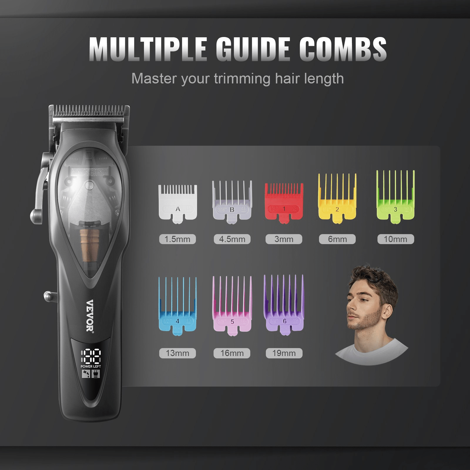 VEVOR Professional Hair Clipper – High-Speed 10,000 RPM Barber Clipper with DLC Fade Blade