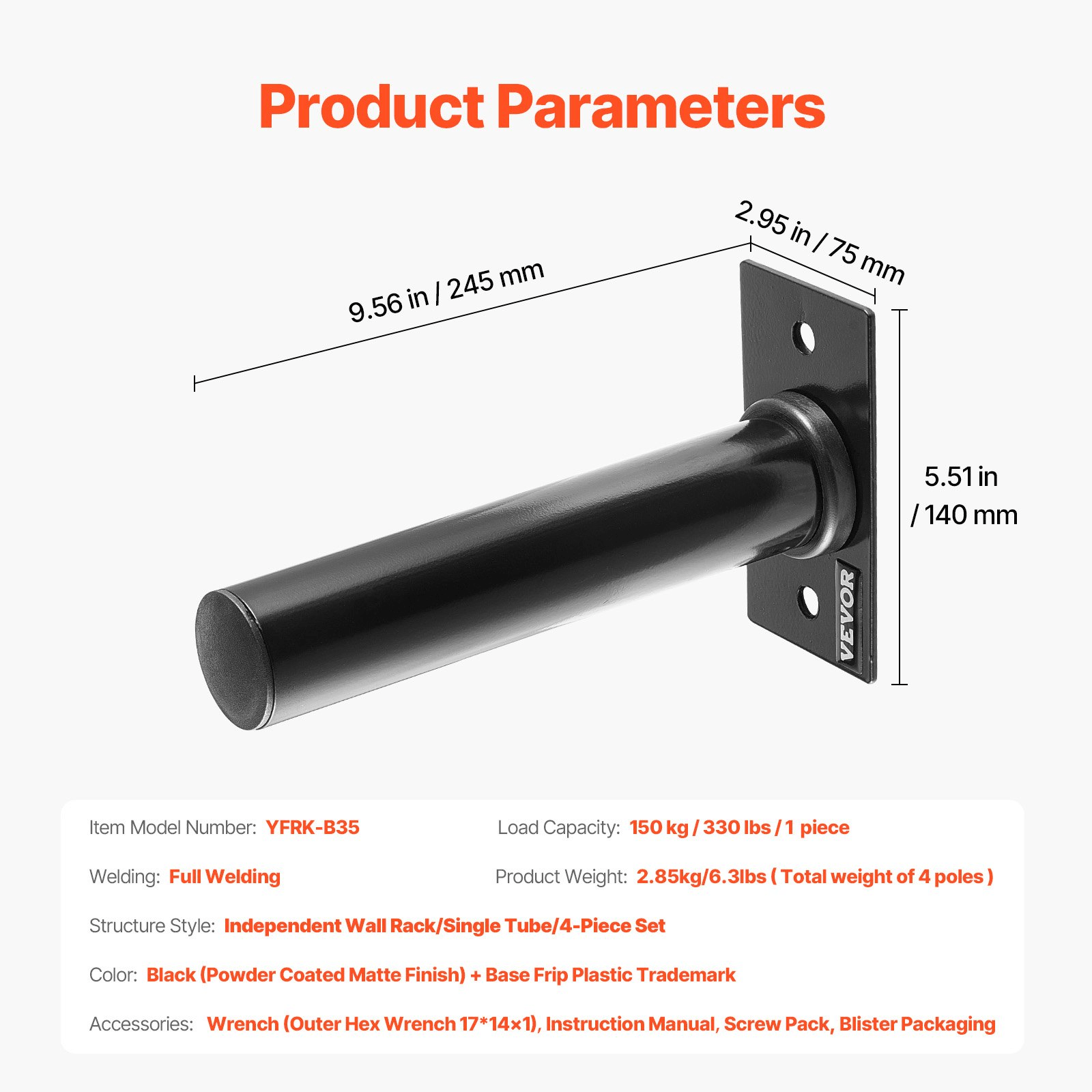 2-Inch Plate Holder (4-Pack) - Wall Mount Home Gym Rack