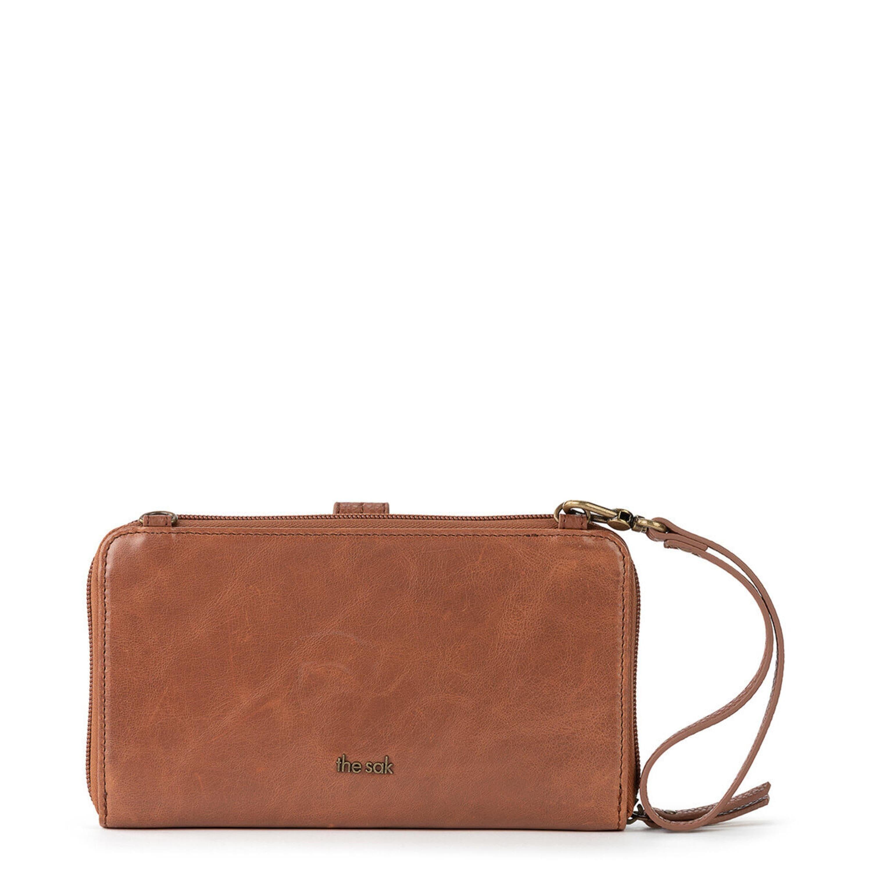 Iris Smartphone Wallet - Leather - Tobacco Floral Embossed