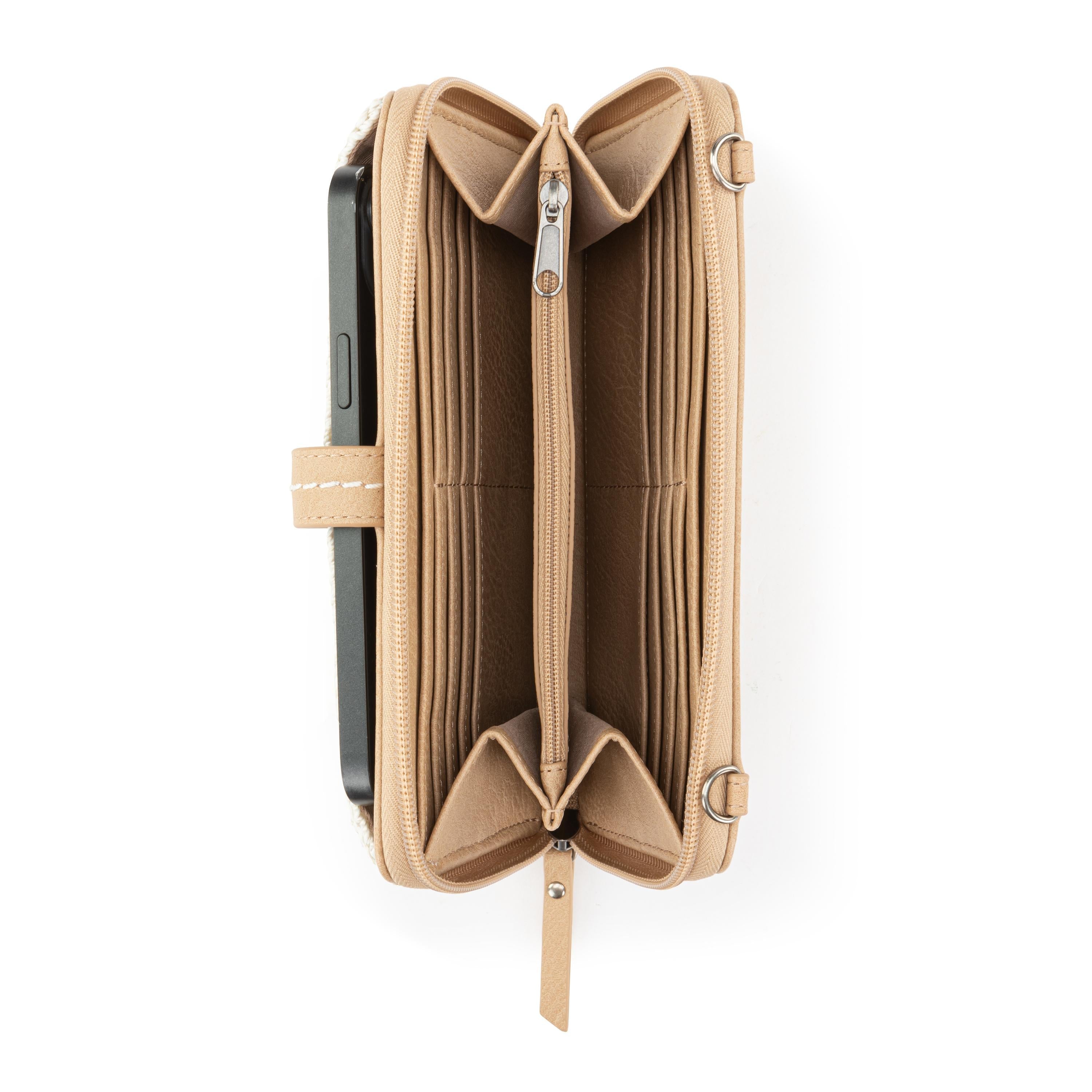 Iris Smartphone Wallet - Hand Crochet - Natural Medallion