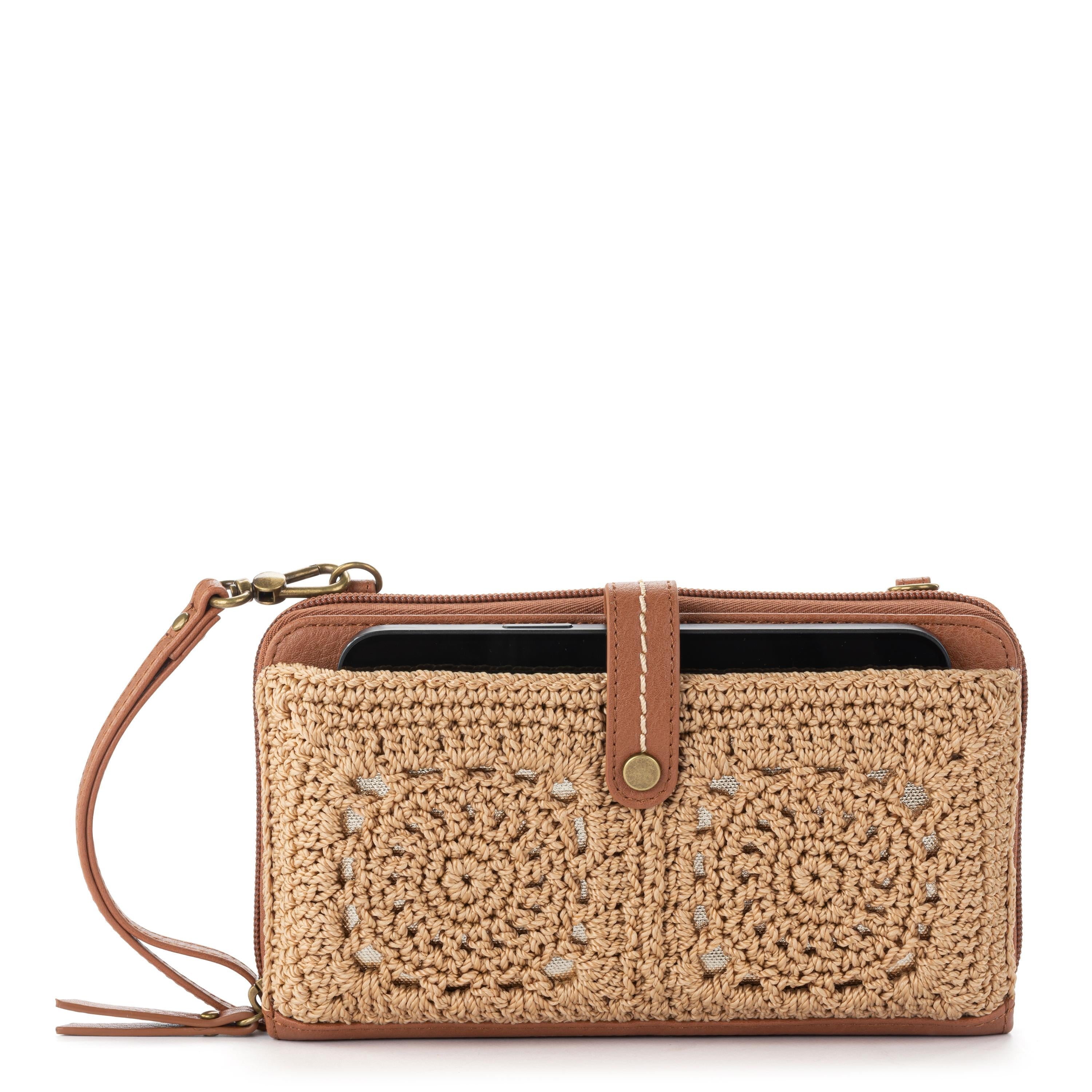 Iris Smartphone Wallet - Hand Crochet - Bamboo Medallion
