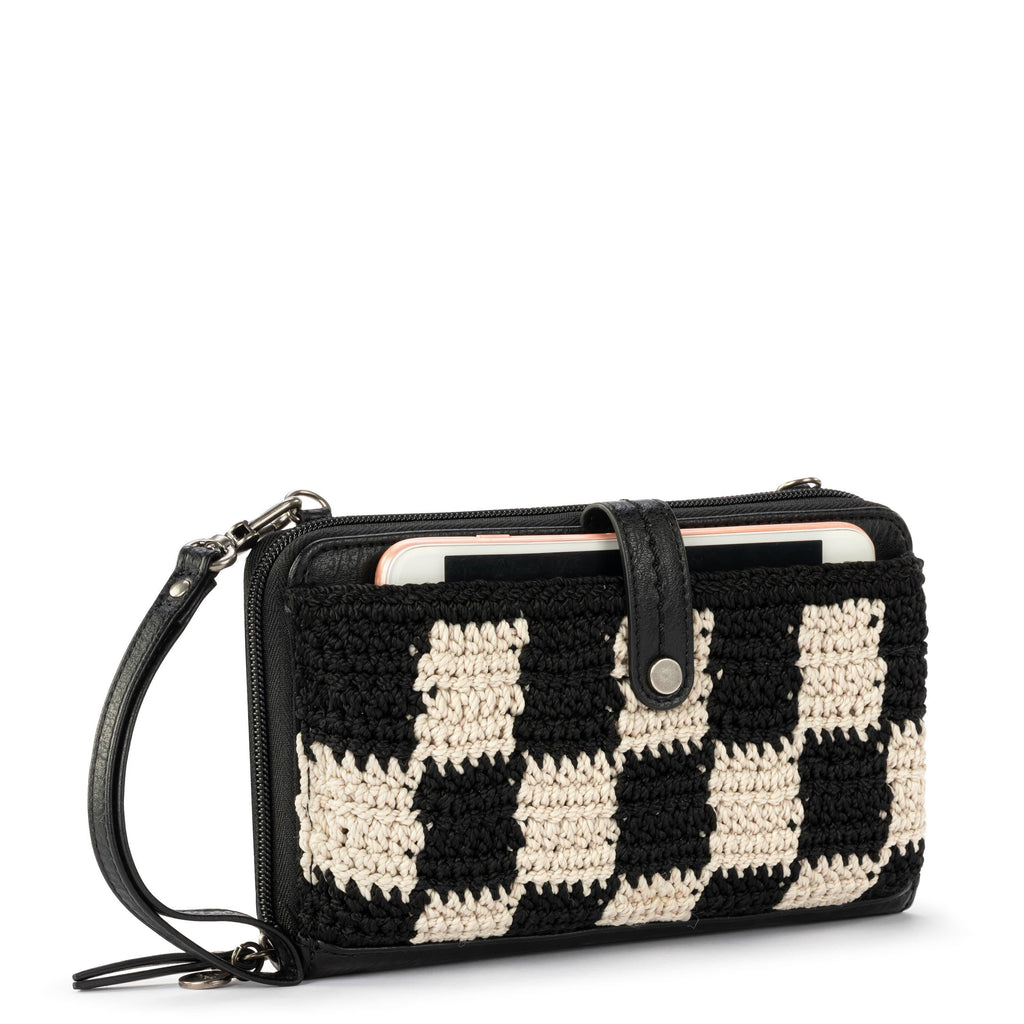 Iris Smartphone Wallet - Hand Crochet - Black Check