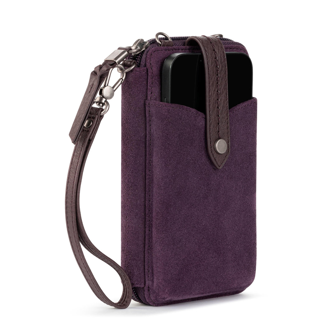 Silverlake Smartphone Wallet - Leather - Aubergine Suede