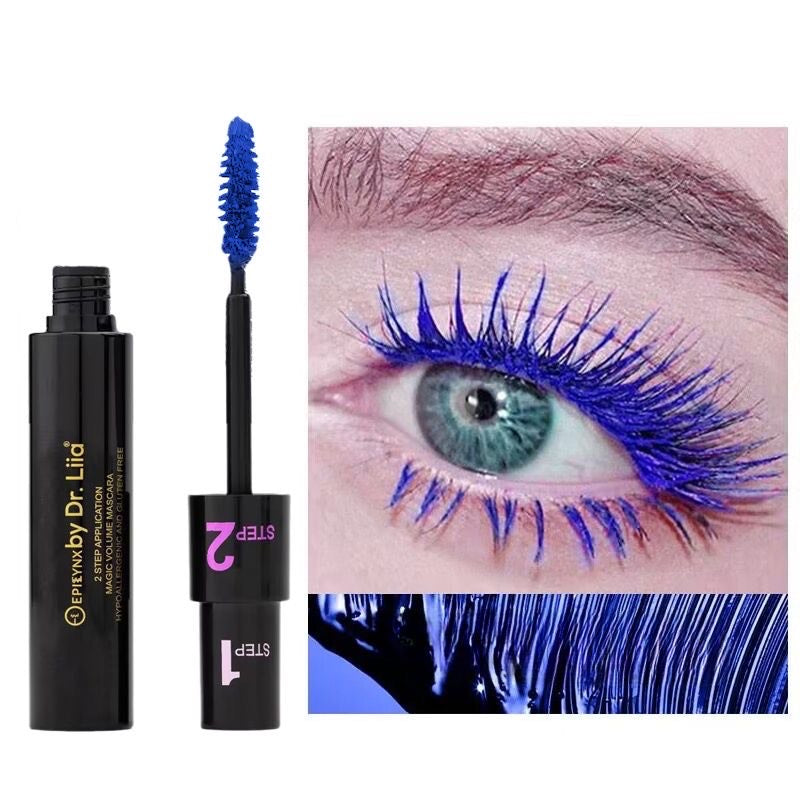 Máscara de pestañas perfecta marrón, azul, morada y negra: longitud y volumen