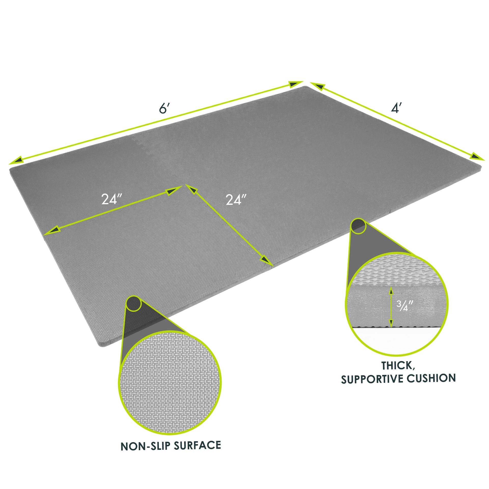 ProsourceFit Exercise Puzzle Mat 0.75" – Protective, Cushioned Flooring for Home & Gym Workouts