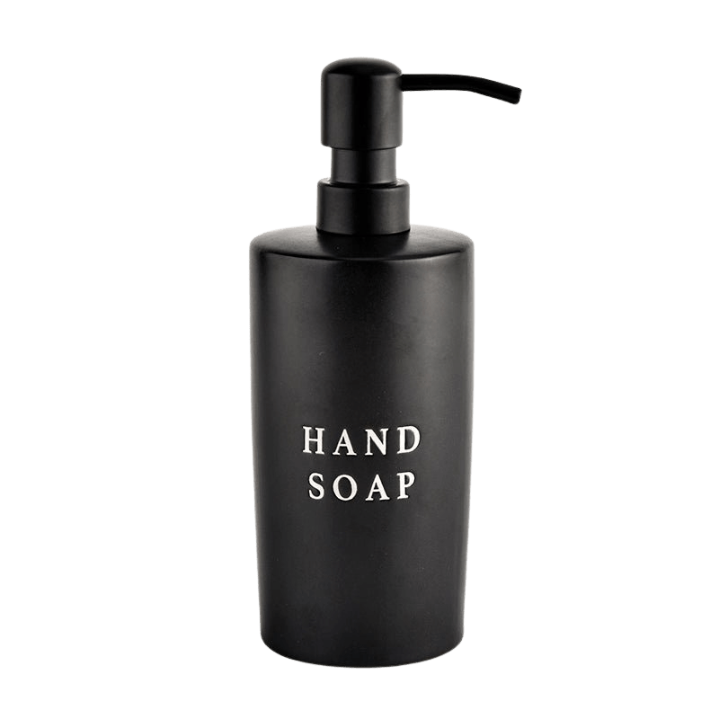 Dispensador de jabón de manos de cerámica negra de 15 oz
