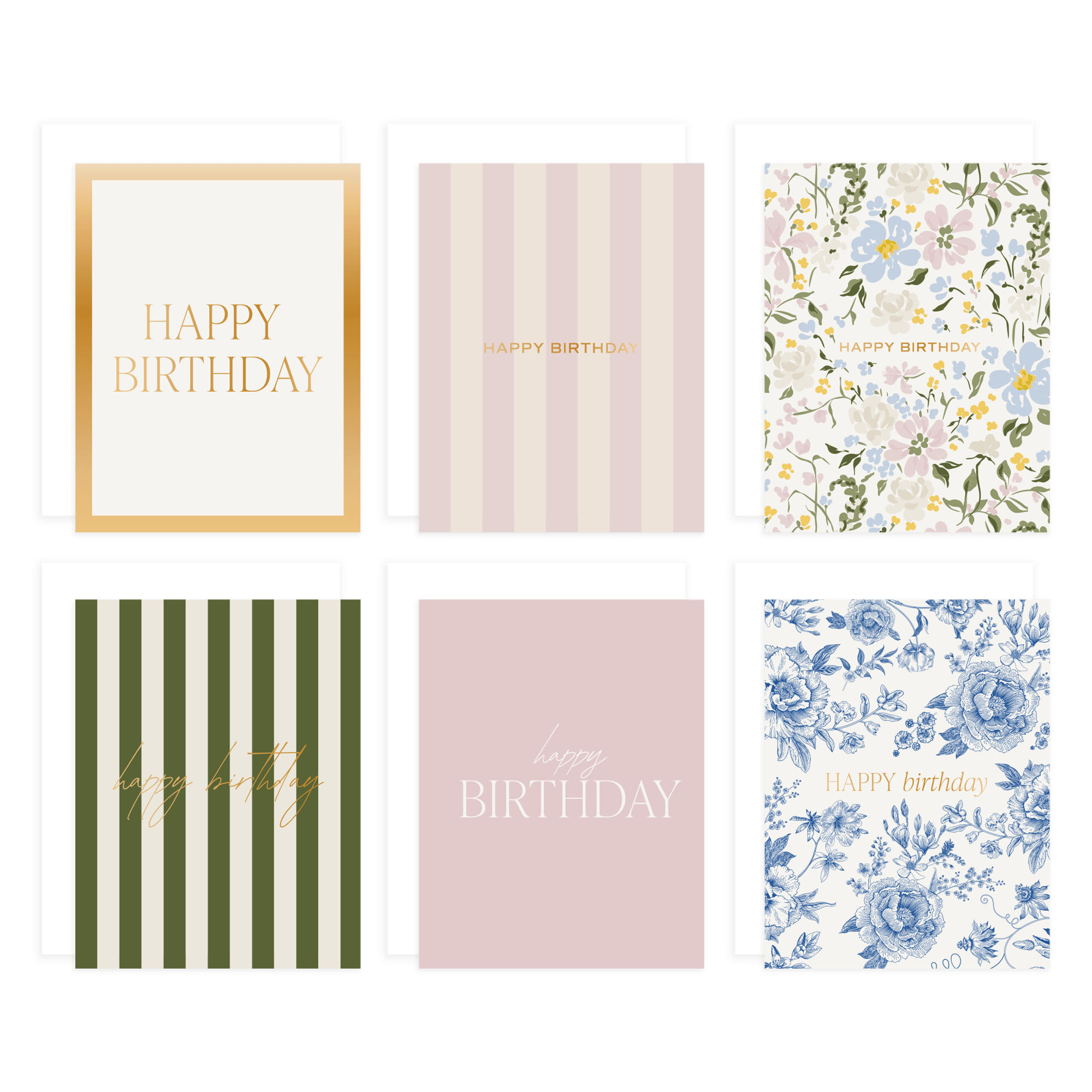 Juego de tarjetas surtidas de Feliz Cumpleaños en caja - Paquete de 12